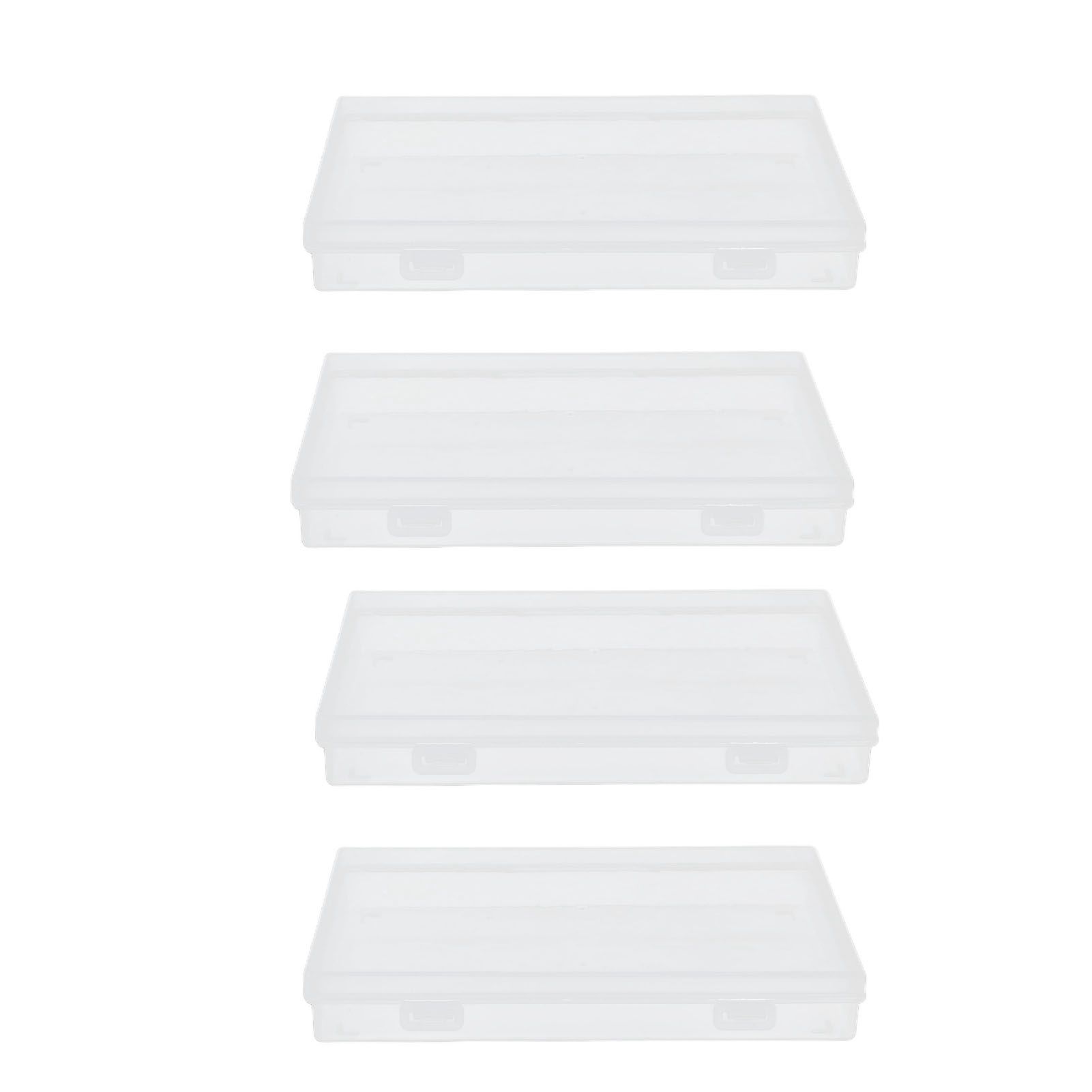 4Pcs Transparent Plastic Box with Hinged Cover Multipurpose Storage Container view 9