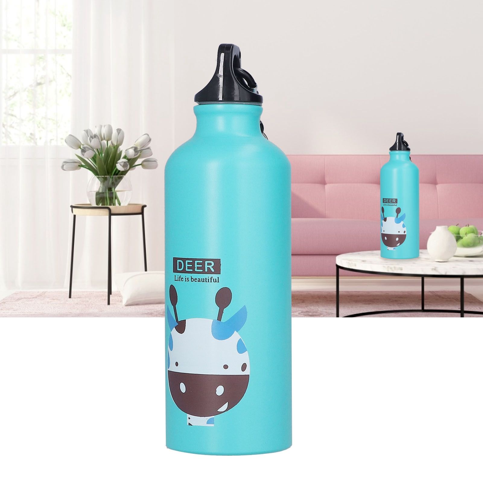 Kids Water Bottle Cute Cartoon 500ml Aluminum Insulated Water Bottle Sport view 11