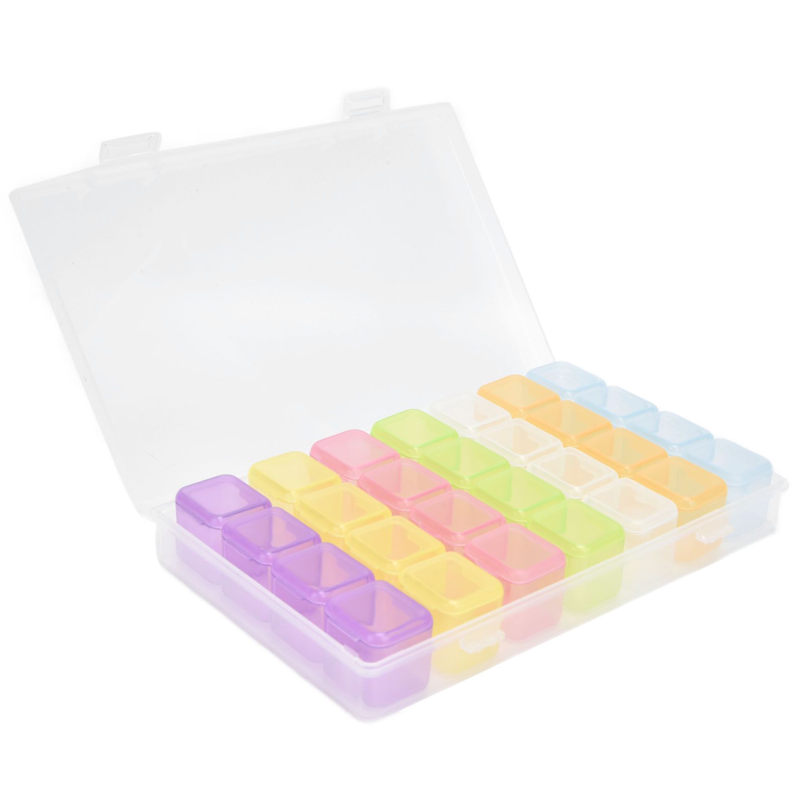 28 Slots Clear Plastic Storage Box Portable Detachable Organizer Box for Small view 3
