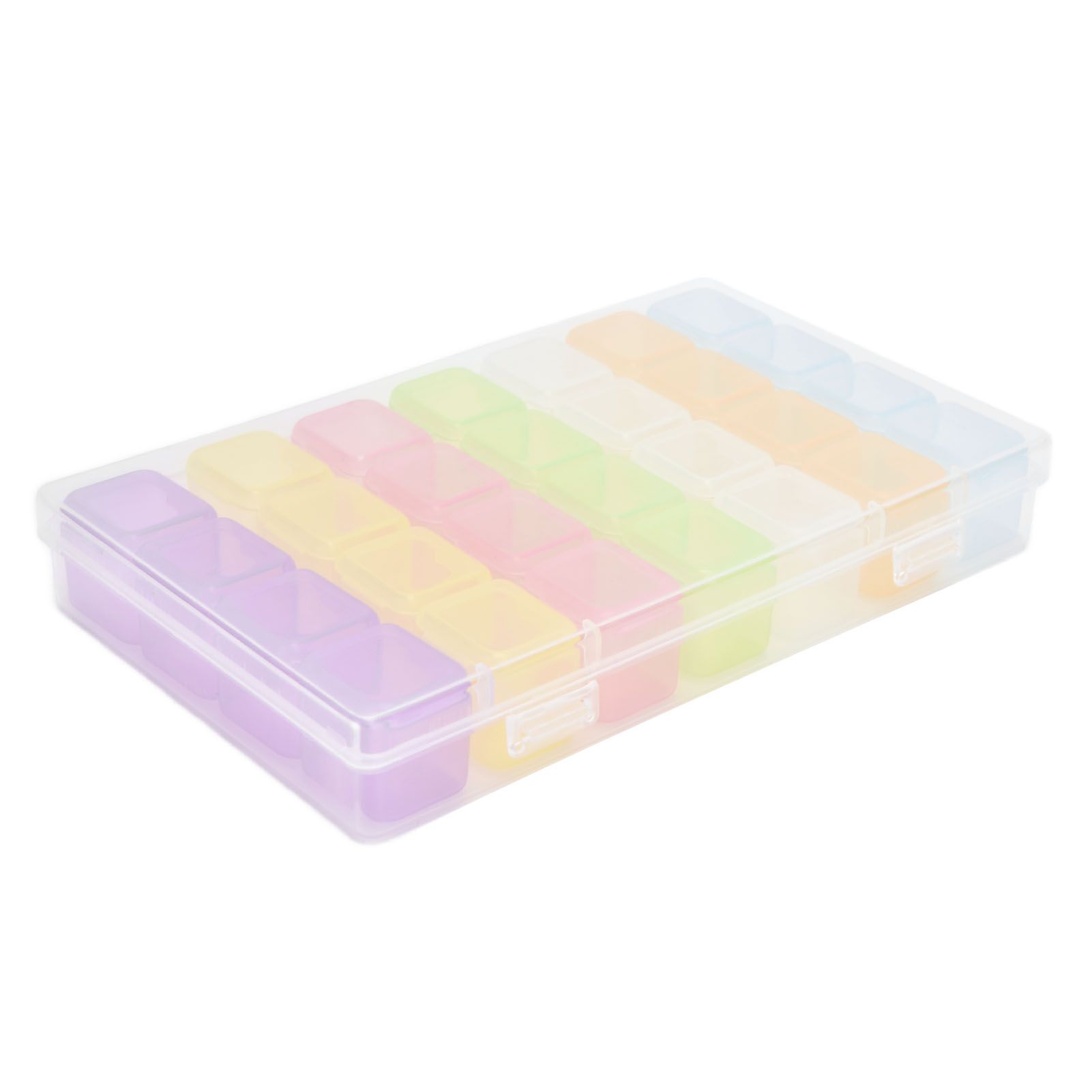 28 Slots Clear Plastic Storage Box Portable Detachable Organizer Box for Small view 6