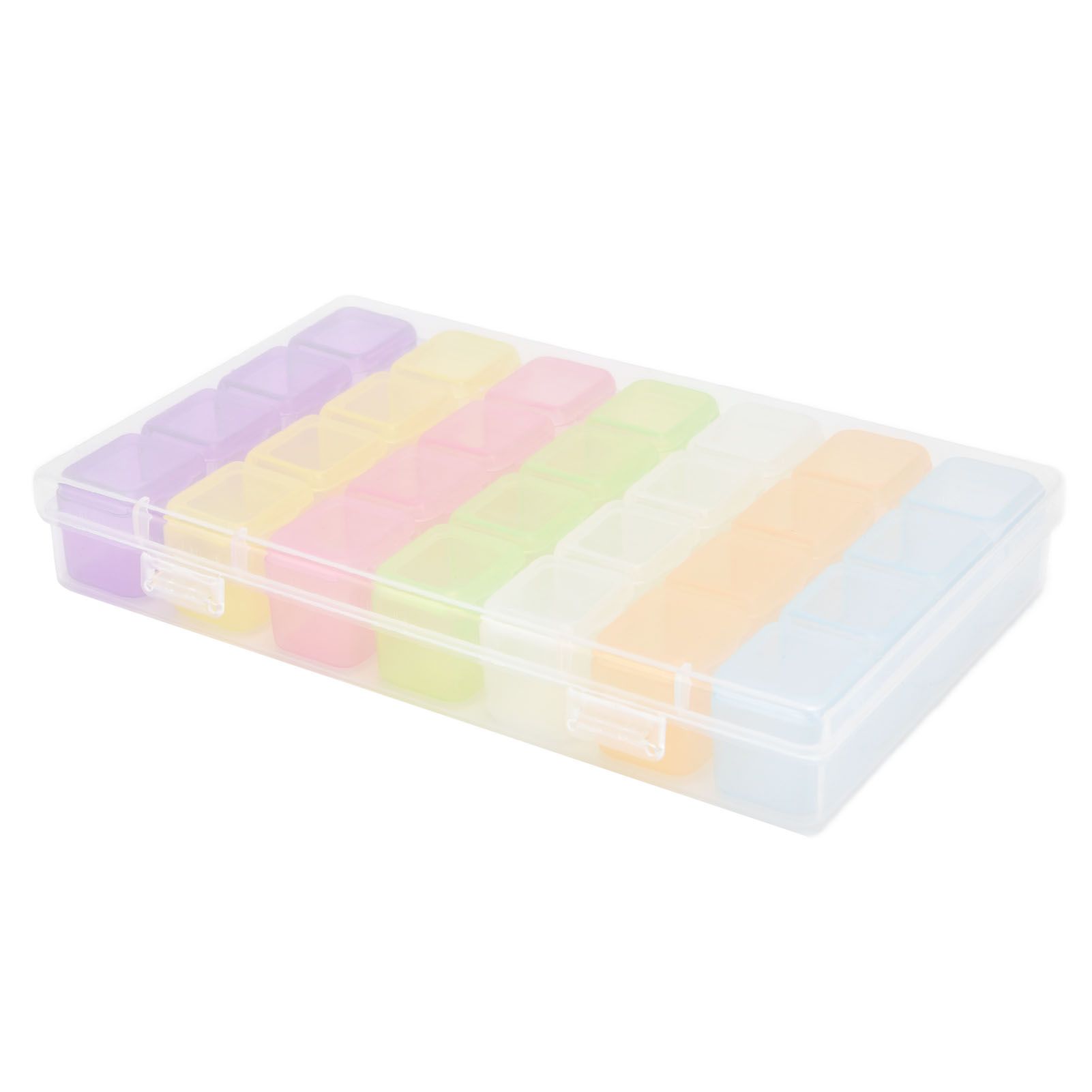 28 Slots Clear Plastic Storage Box Portable Detachable Organizer Box for Small view 7