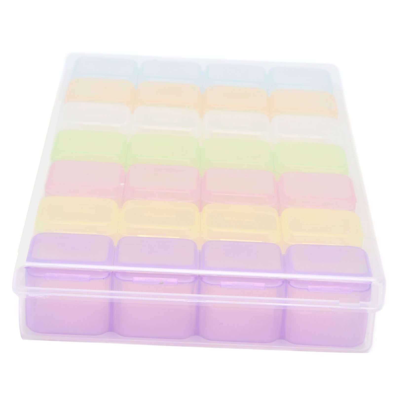 28 Slots Clear Plastic Storage Box Portable Detachable Organizer Box for Small view 8