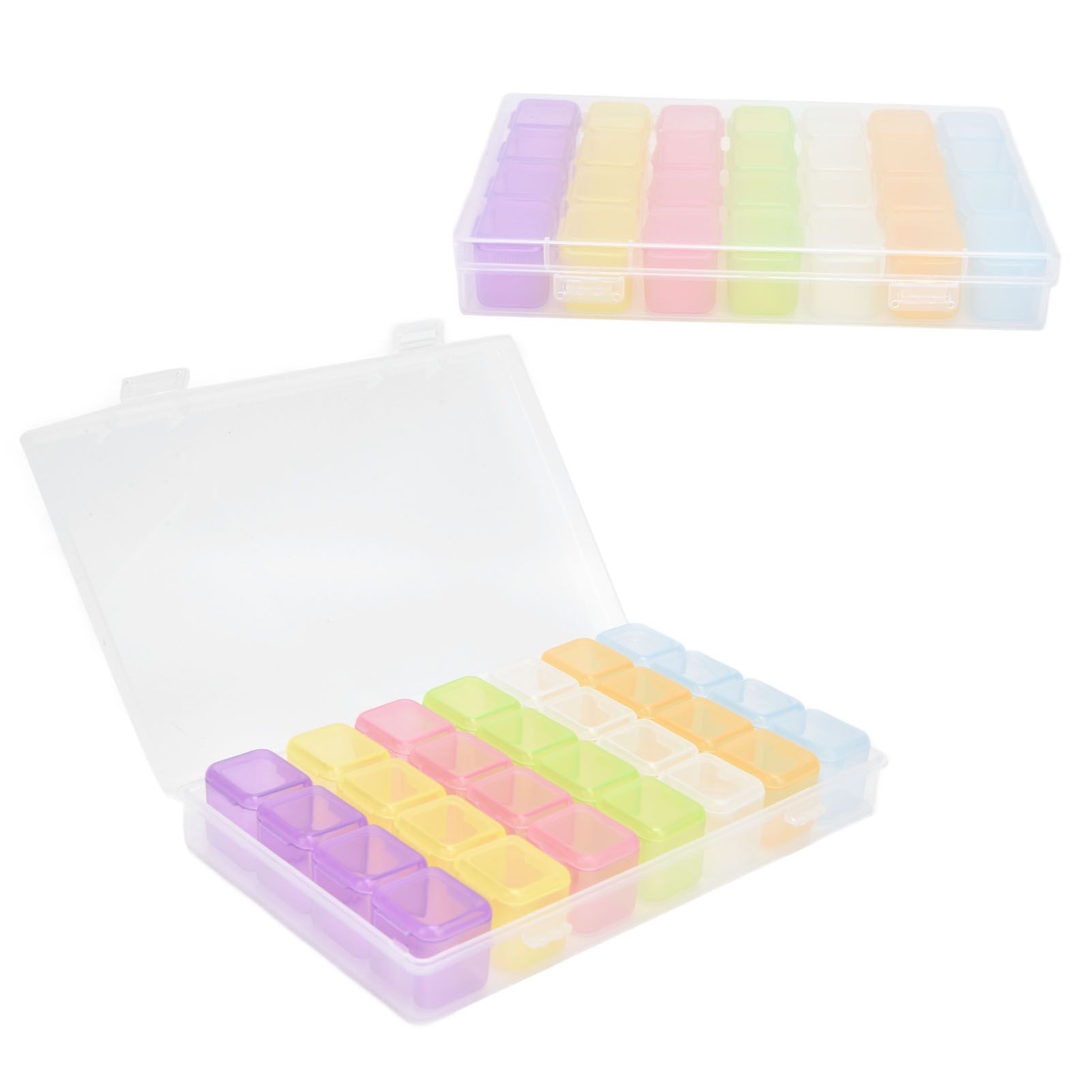 28 Slots Clear Plastic Storage Box Portable Detachable Organizer Box for Small view 9