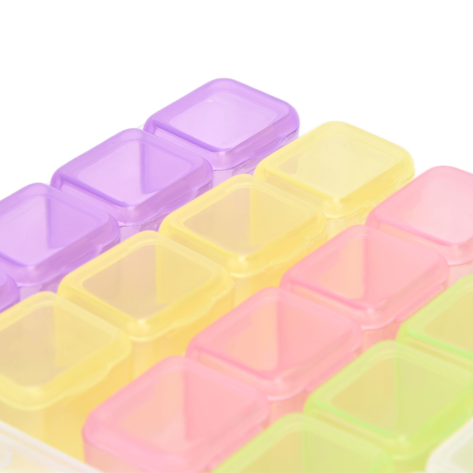 28 Slots Clear Plastic Storage Box Portable Detachable Organizer Box for Small view 13