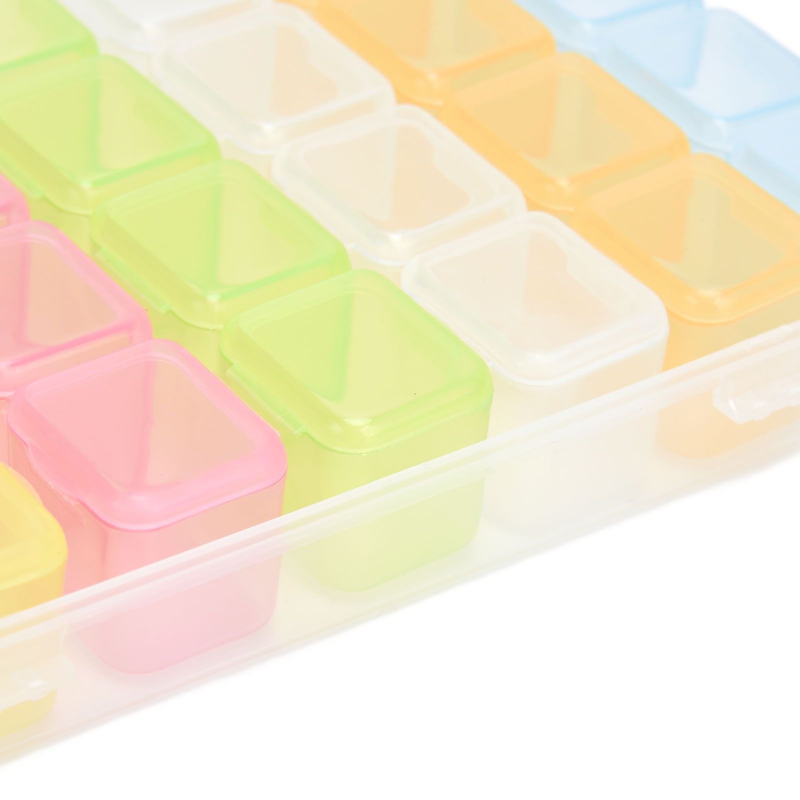 28 Slots Clear Plastic Storage Box Portable Detachable Organizer Box for Small view 15