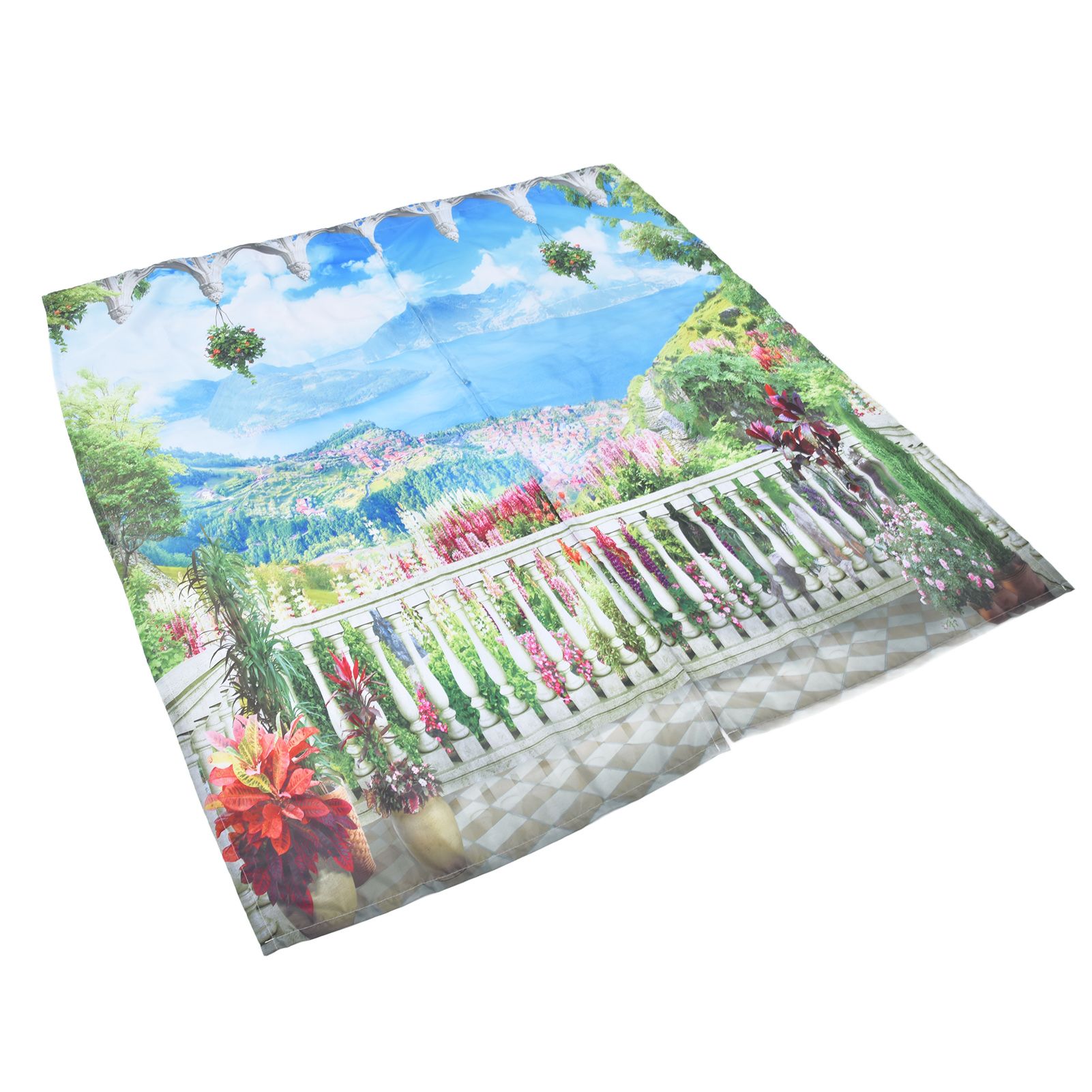 Polyester Fiber Window Curtain Innovative Digital Printing Hanging Blackout view 3