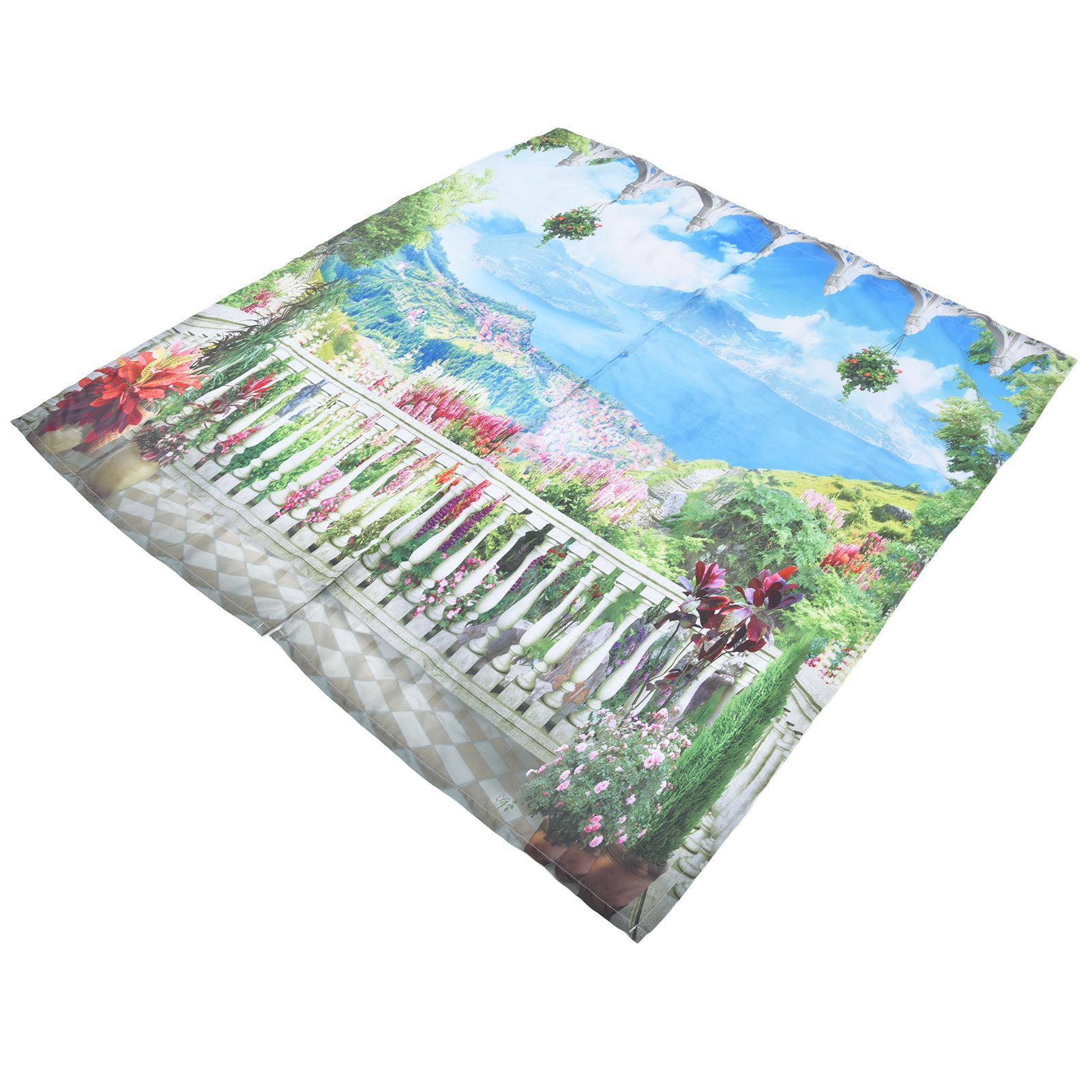 Polyester Fiber Window Curtain Innovative Digital Printing Hanging Blackout view 4