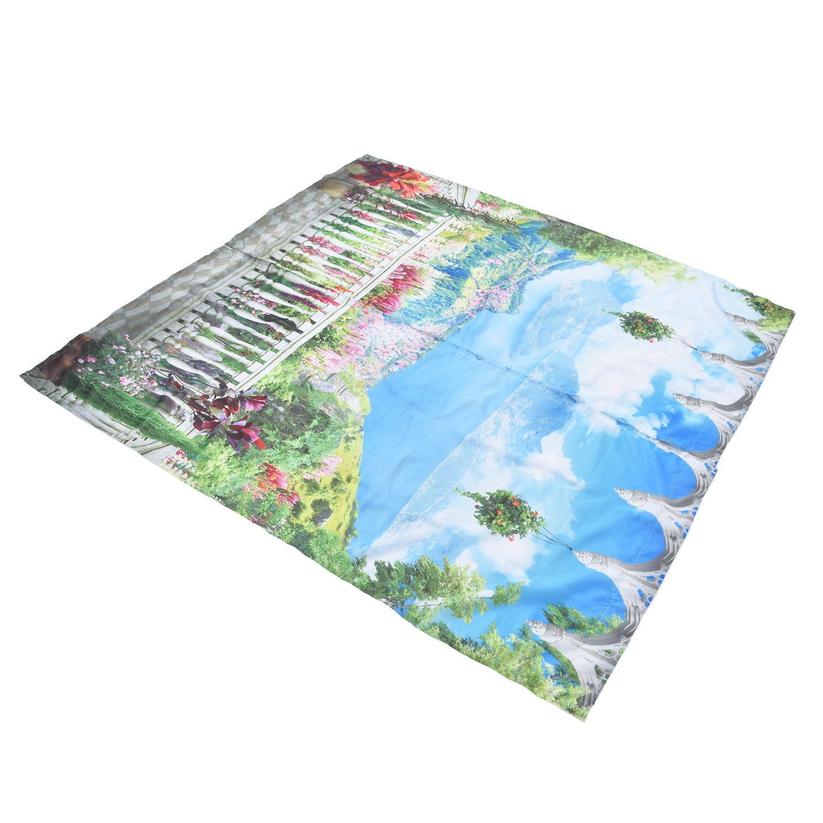 Polyester Fiber Window Curtain Innovative Digital Printing Hanging Blackout view 5