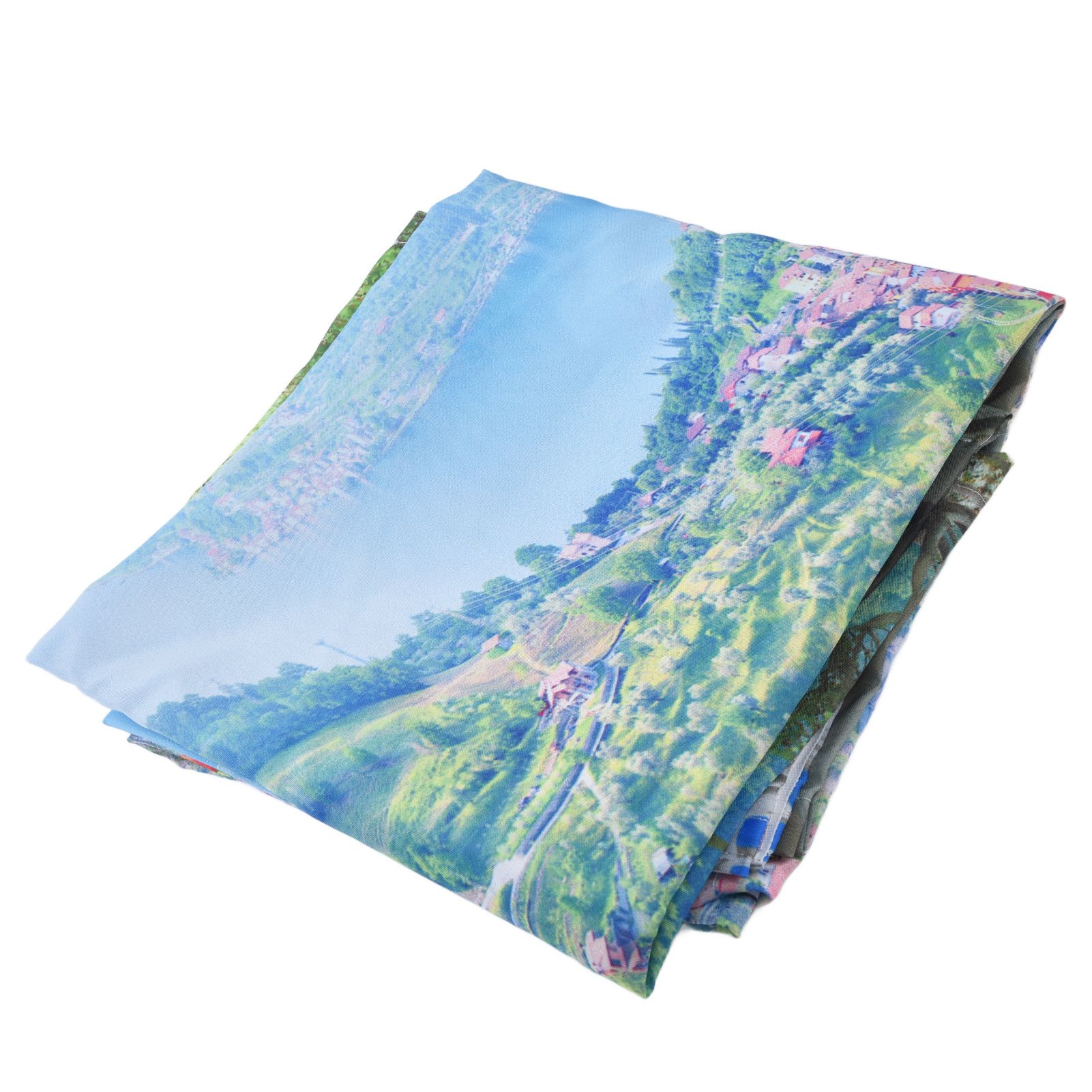 Polyester Fiber Window Curtain Innovative Digital Printing Hanging Blackout view 8