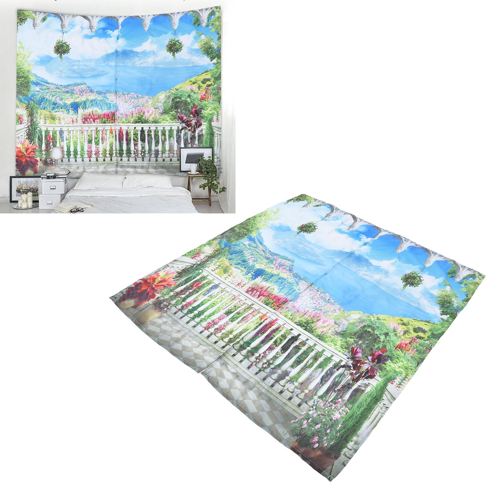 Polyester Fiber Window Curtain Innovative Digital Printing Hanging Blackout view 11