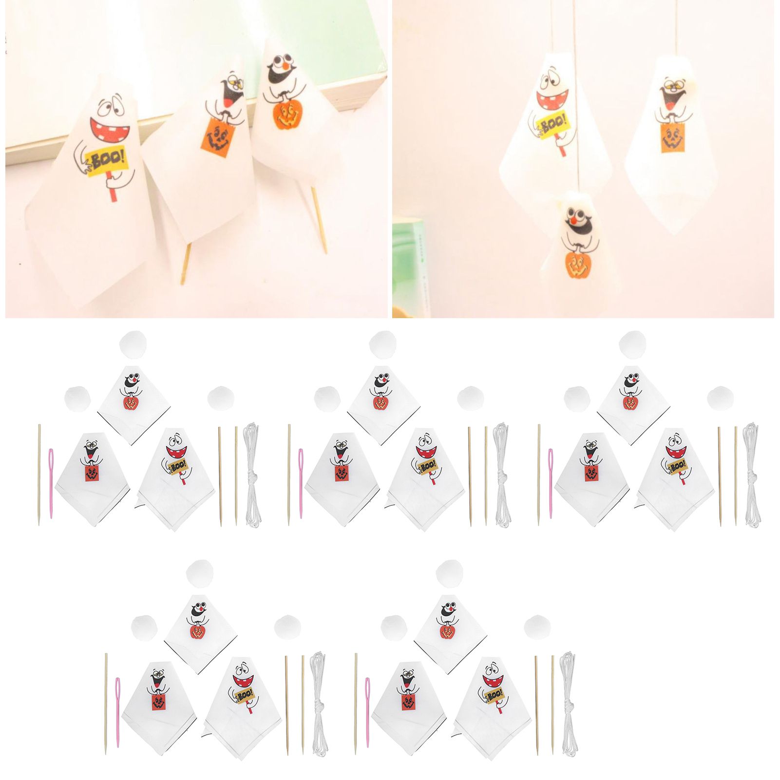 5Set Halloween Hanging Ghost Pumpkin Ghost Ornament Halloween Hanging view 11