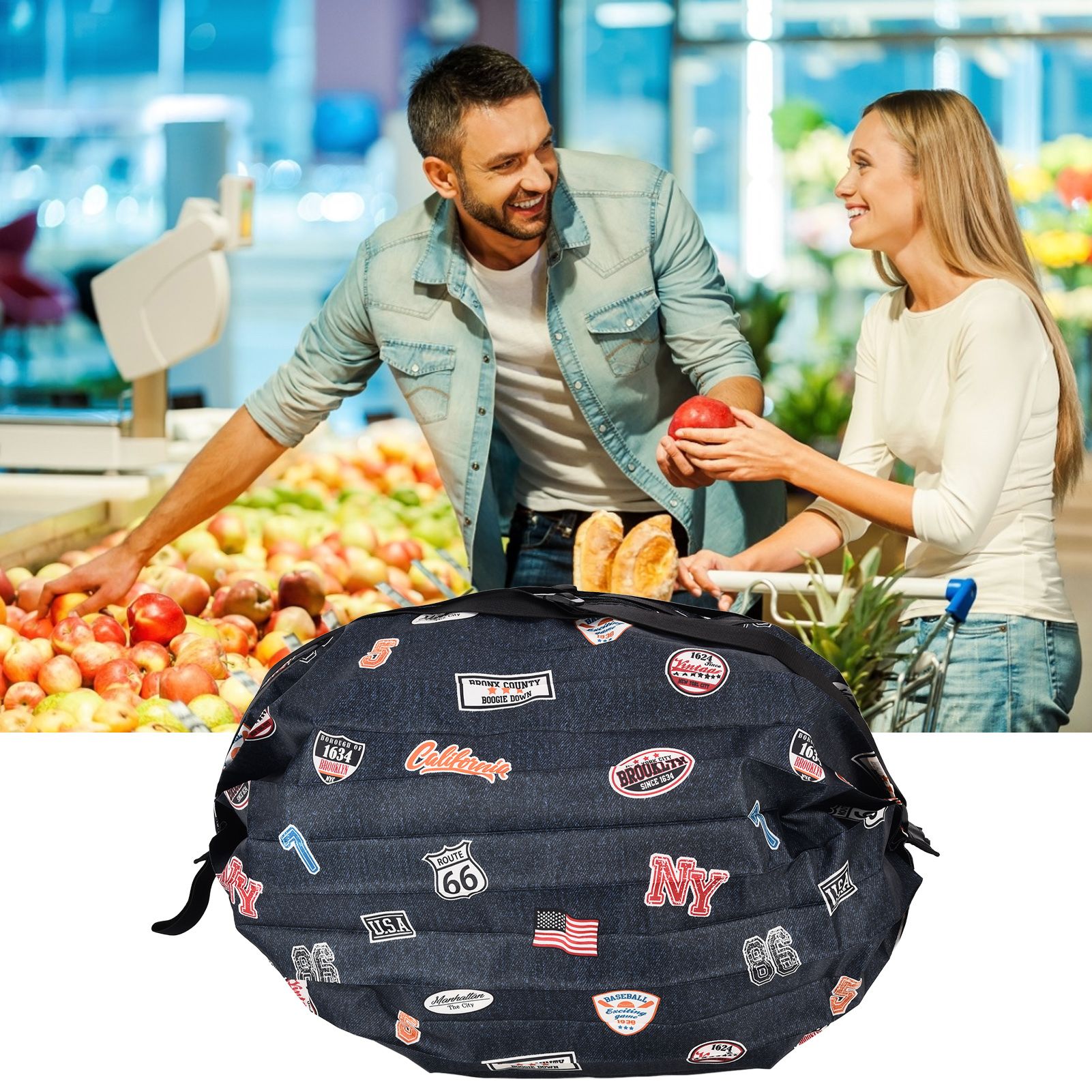 Stylish Shopping Backpacks Foldable Reusable Eco Friendly Grocery Bags for view 11