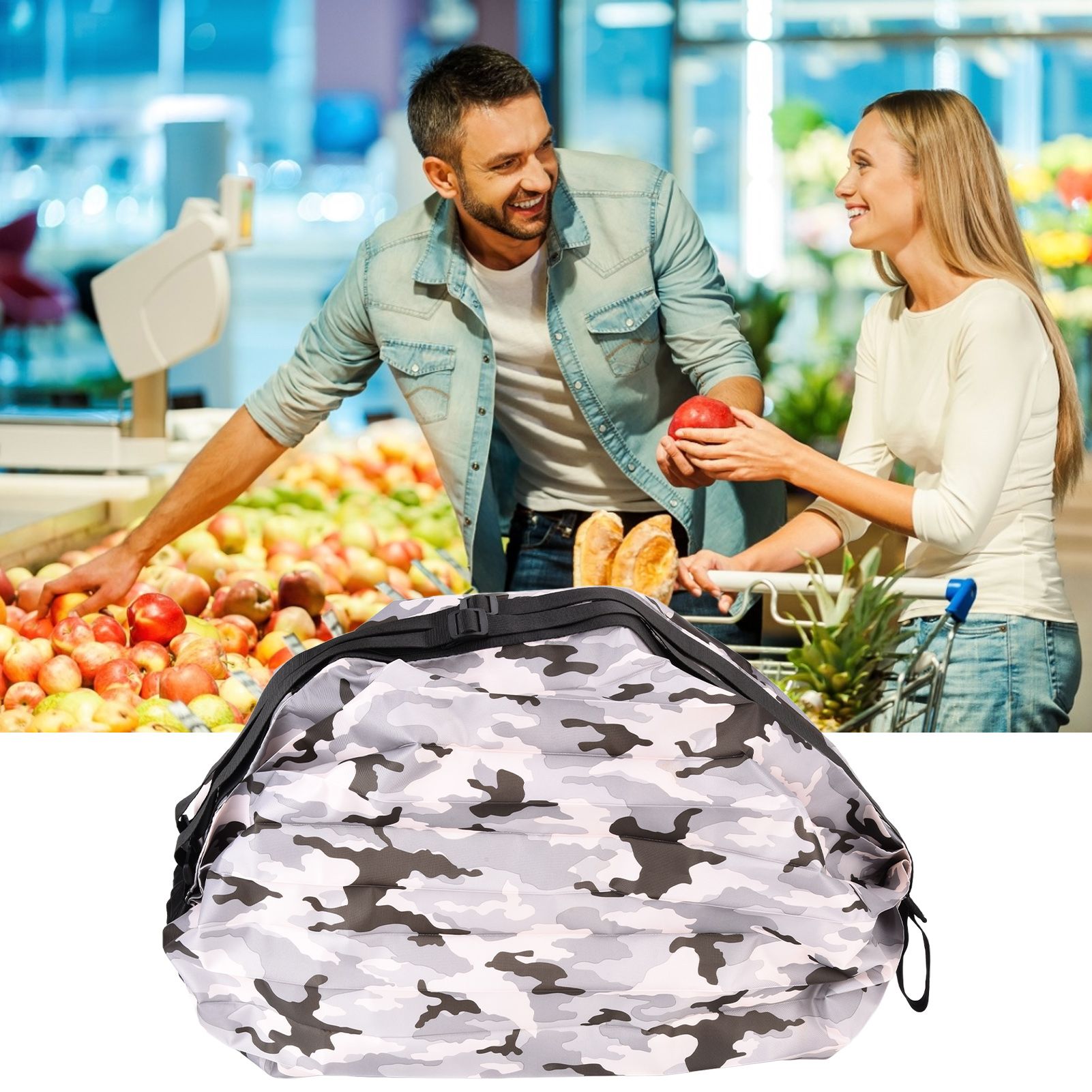 Stylish Shopping Backpacks Foldable Reusable Eco Friendly Grocery Bags for view 11
