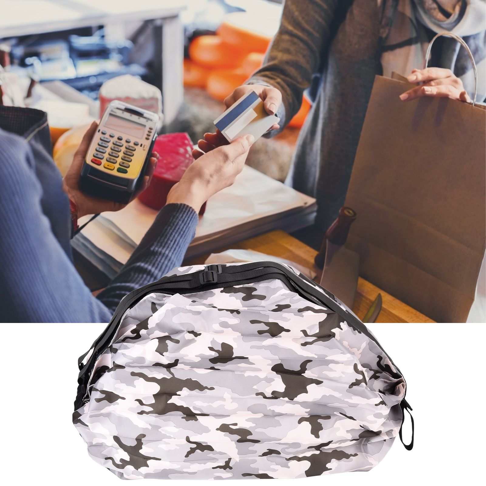 Stylish Shopping Backpacks Foldable Reusable Eco Friendly Grocery Bags for view 12
