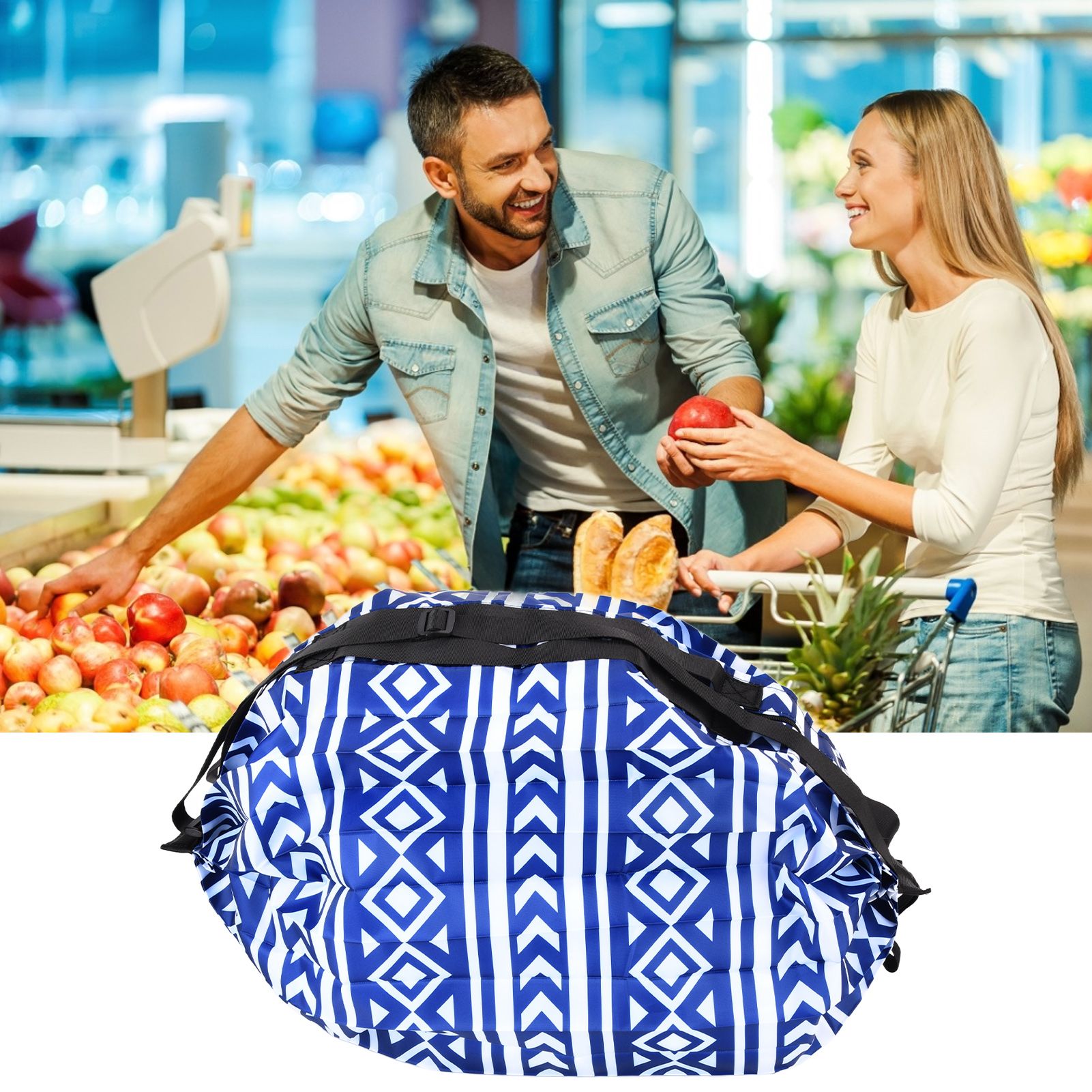 Stylish Shopping Backpacks Foldable Reusable Eco Friendly Grocery Bags for view 11