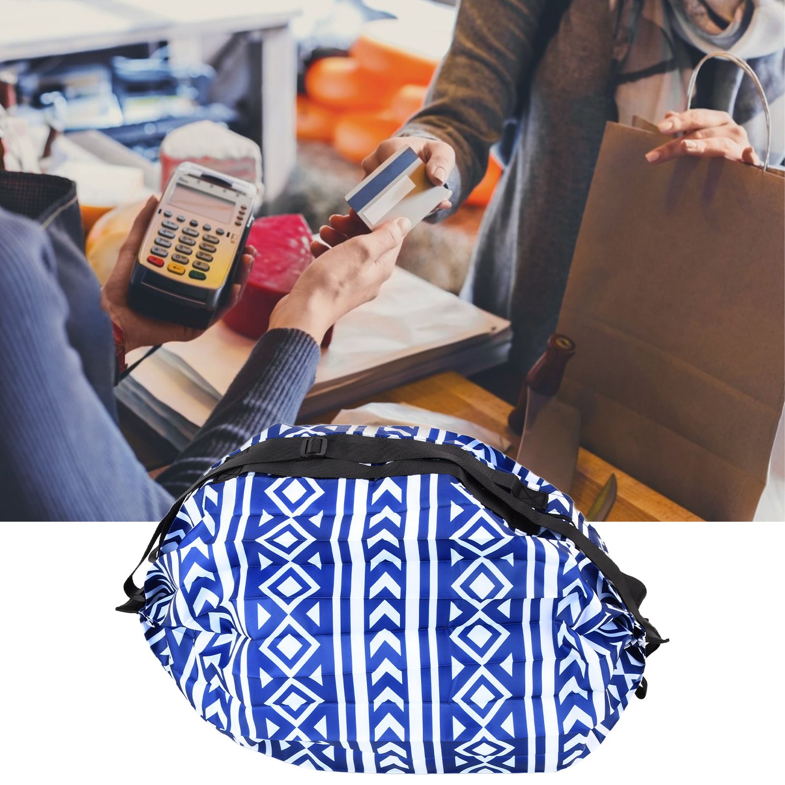 Stylish Shopping Backpacks Foldable Reusable Eco Friendly Grocery Bags for view 12