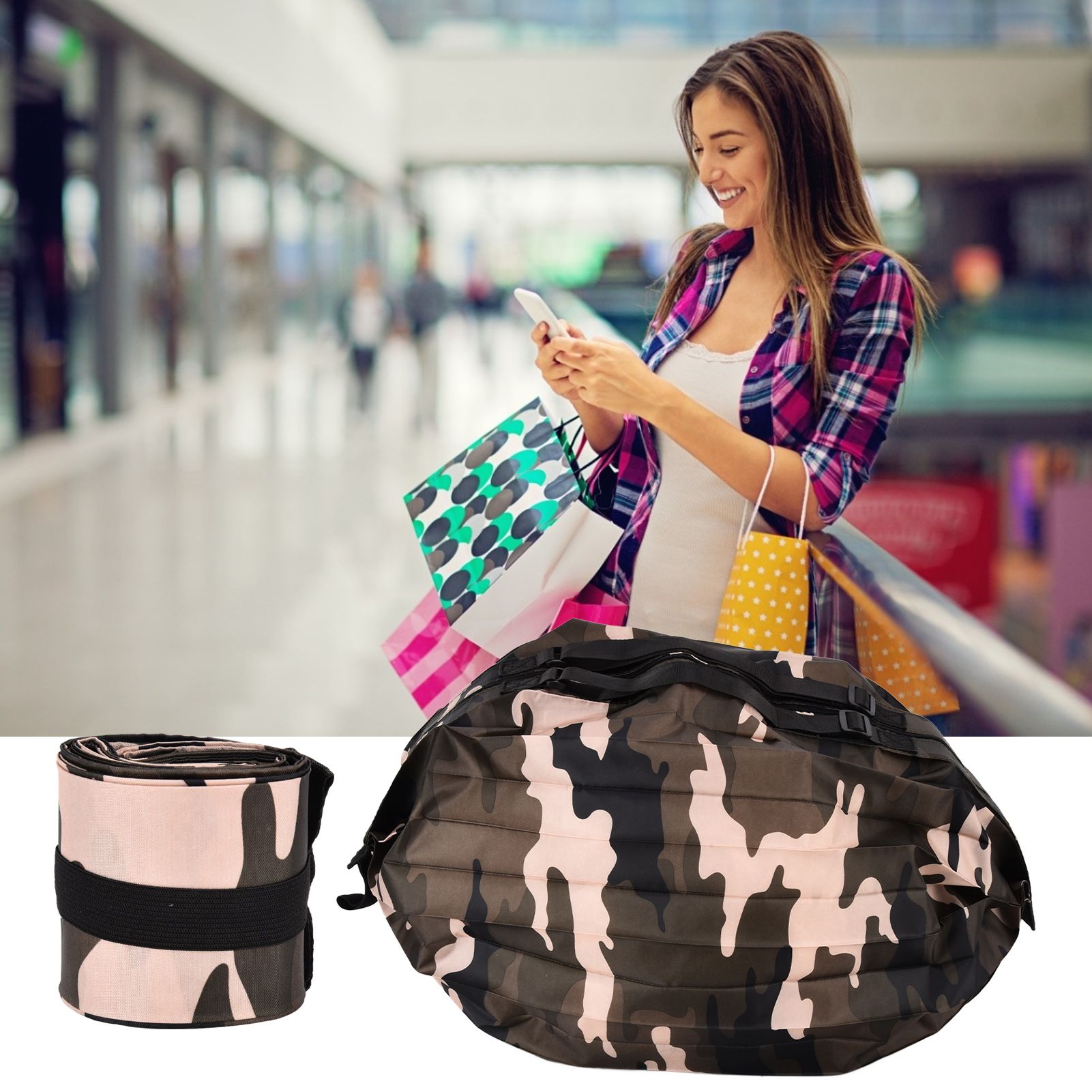 High Capacity Storage Bag Travel Single Shoulder Waterproof Shopping Bag view 12