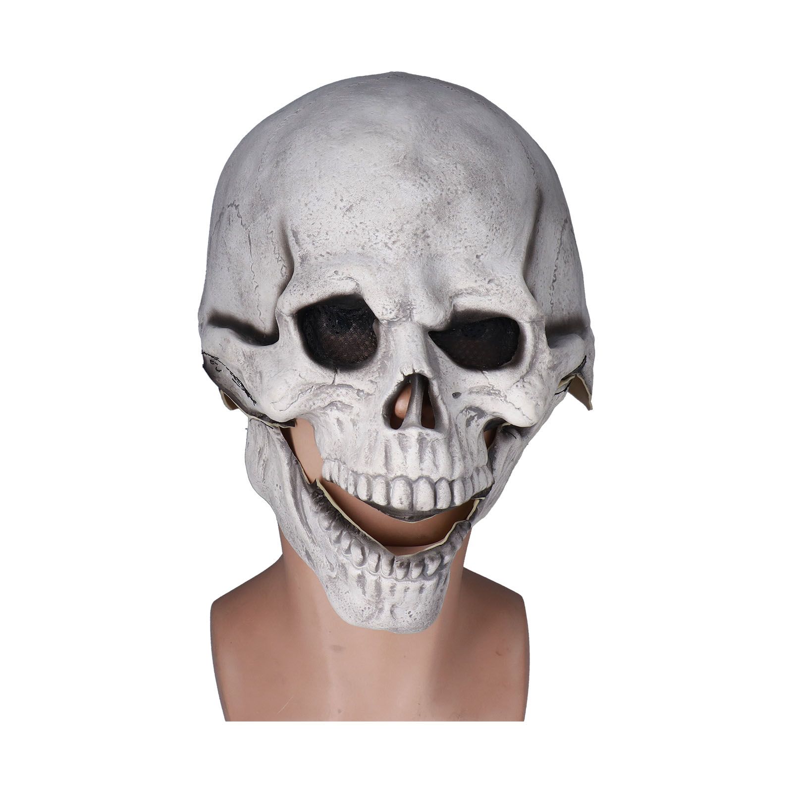Scary Skull Mask with Movable Jaw Flexible Latex Halloween Costume Party Props