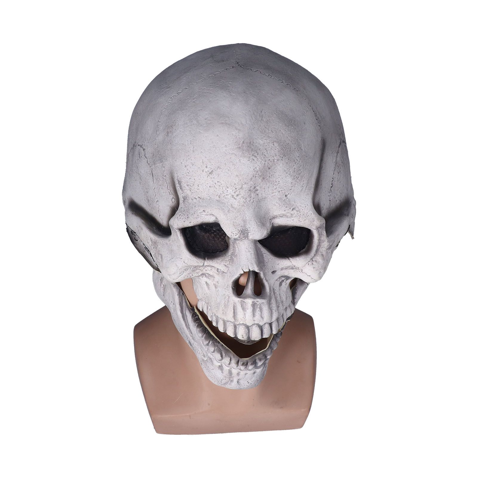 Scary Skull Mask with Movable Jaw Flexible Latex Halloween Costume Party Props view 2