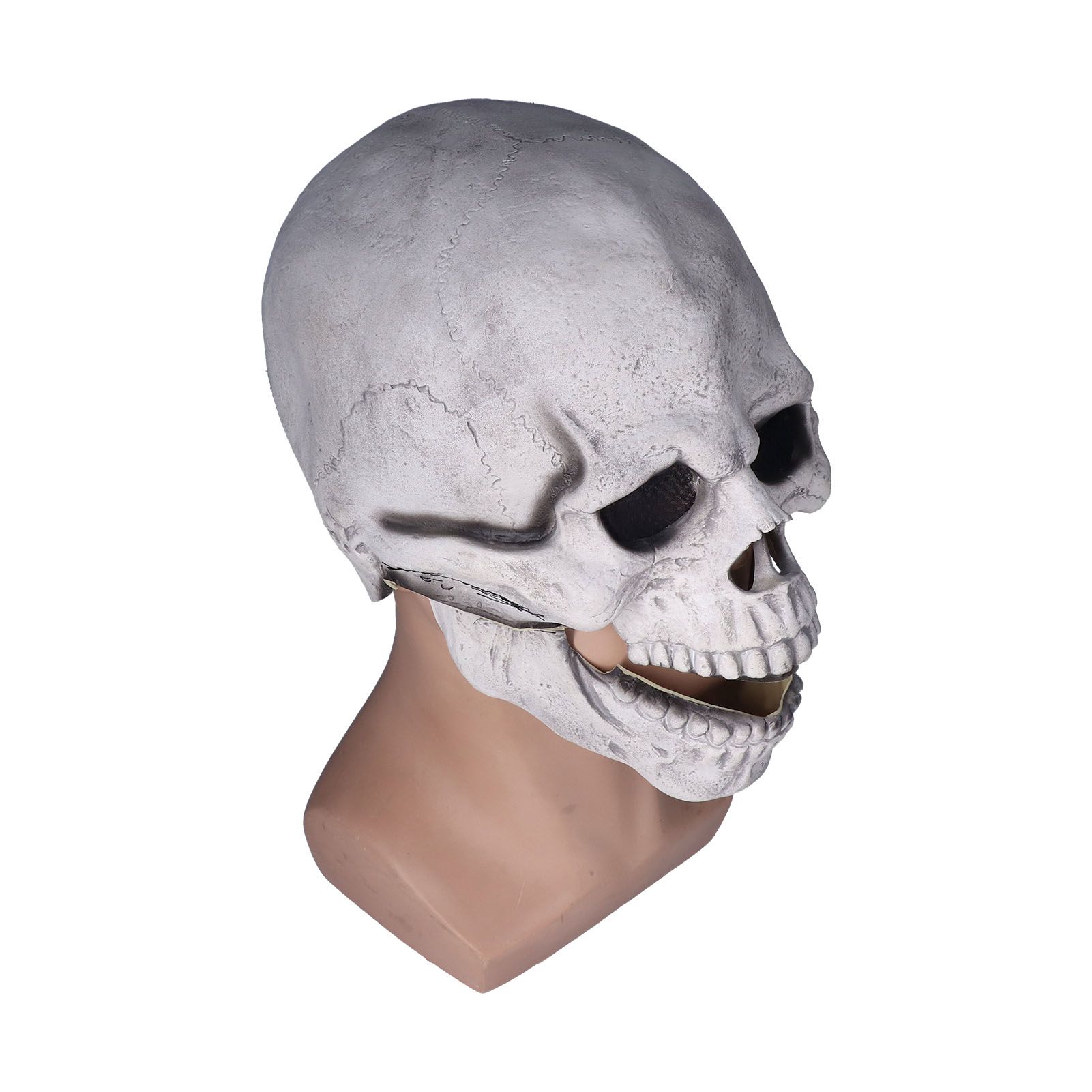 Scary Skull Mask with Movable Jaw Flexible Latex Halloween Costume Party Props view 3