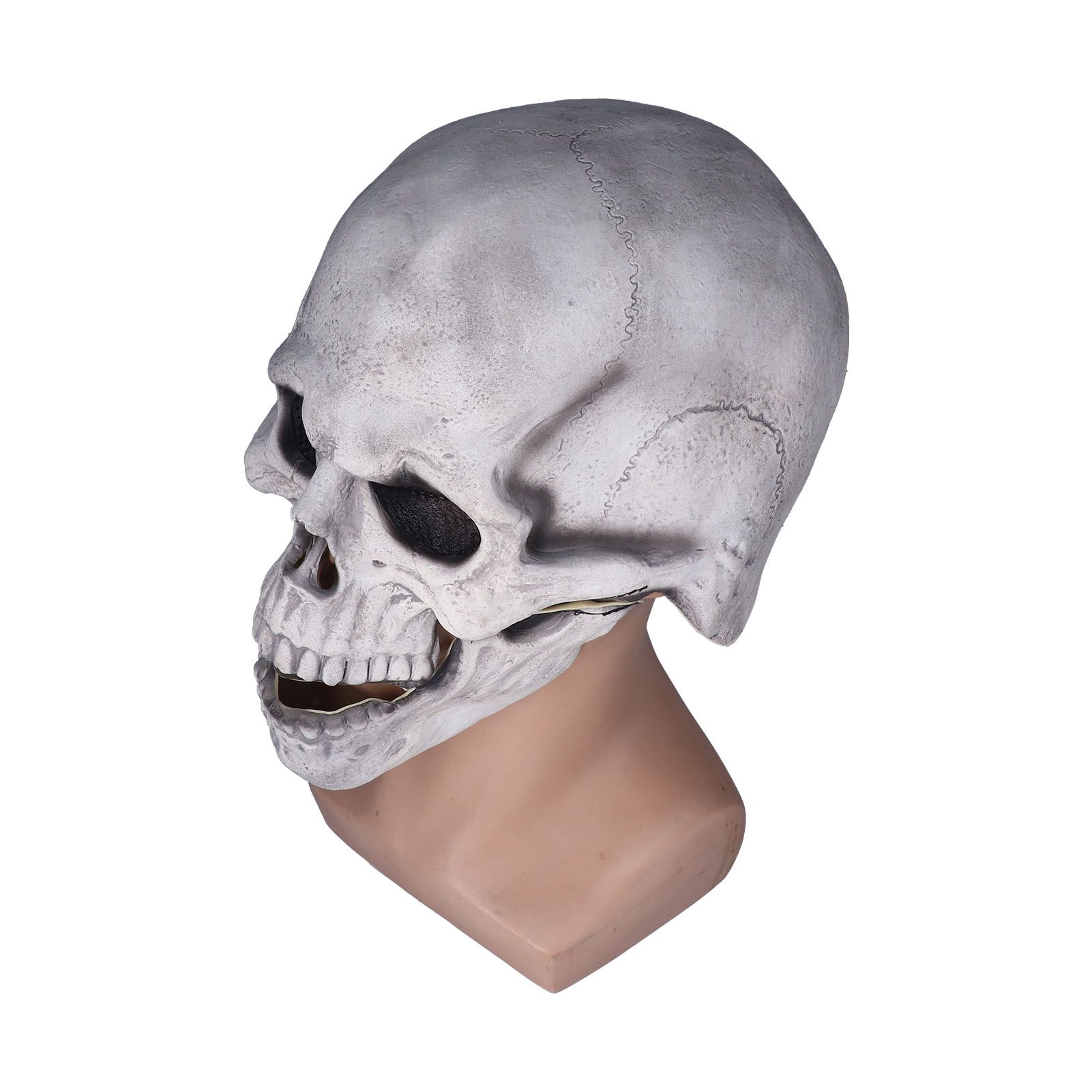 Scary Skull Mask with Movable Jaw Flexible Latex Halloween Costume Party Props view 4