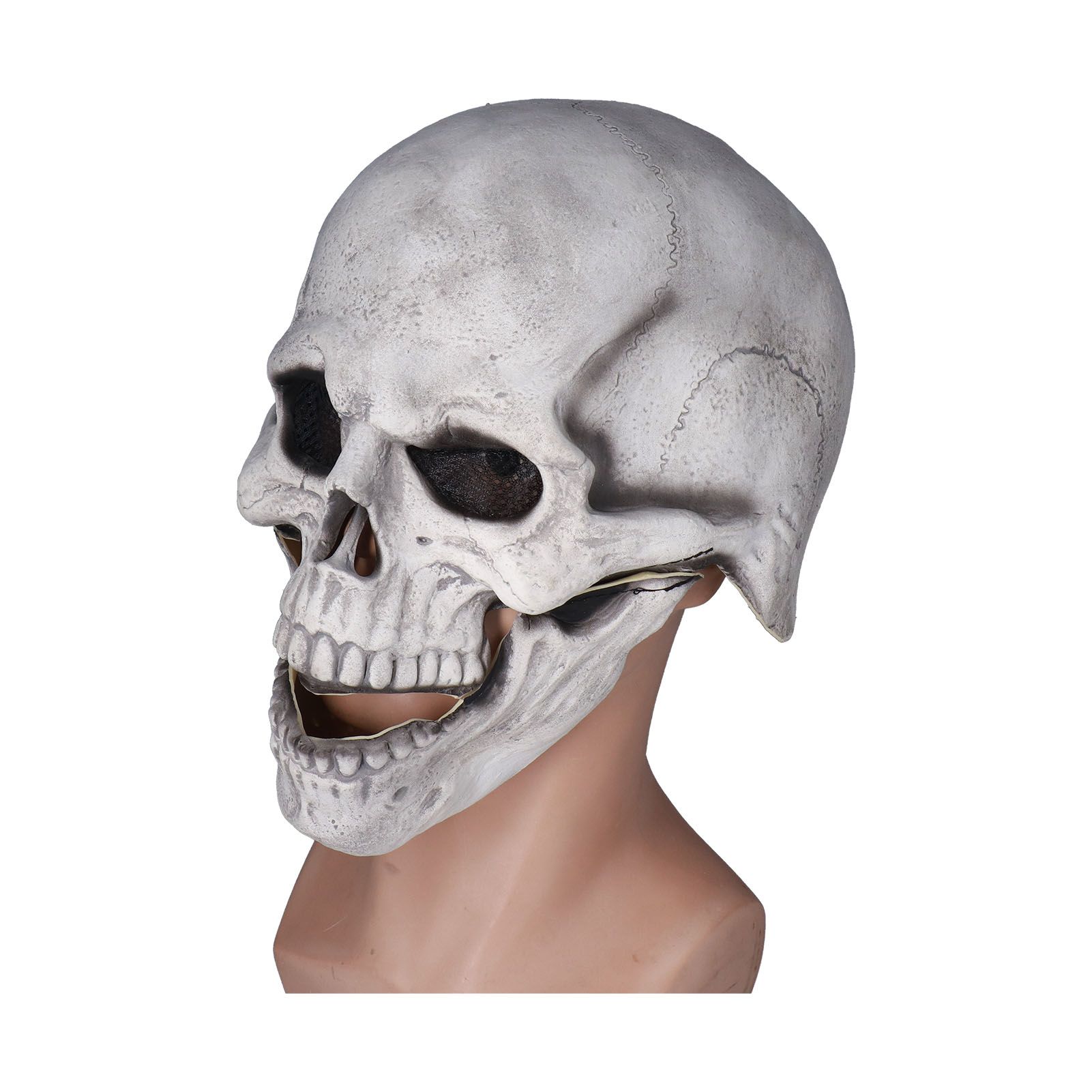 Scary Skull Mask with Movable Jaw Flexible Latex Halloween Costume Party Props view 5