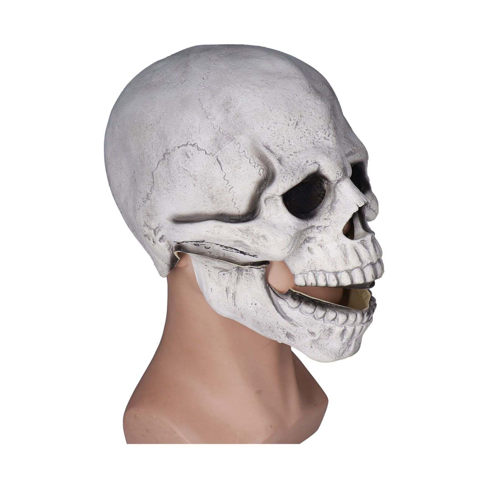 Scary Skull Mask with Movable Jaw Flexible Latex Halloween Costume Party Props view 6