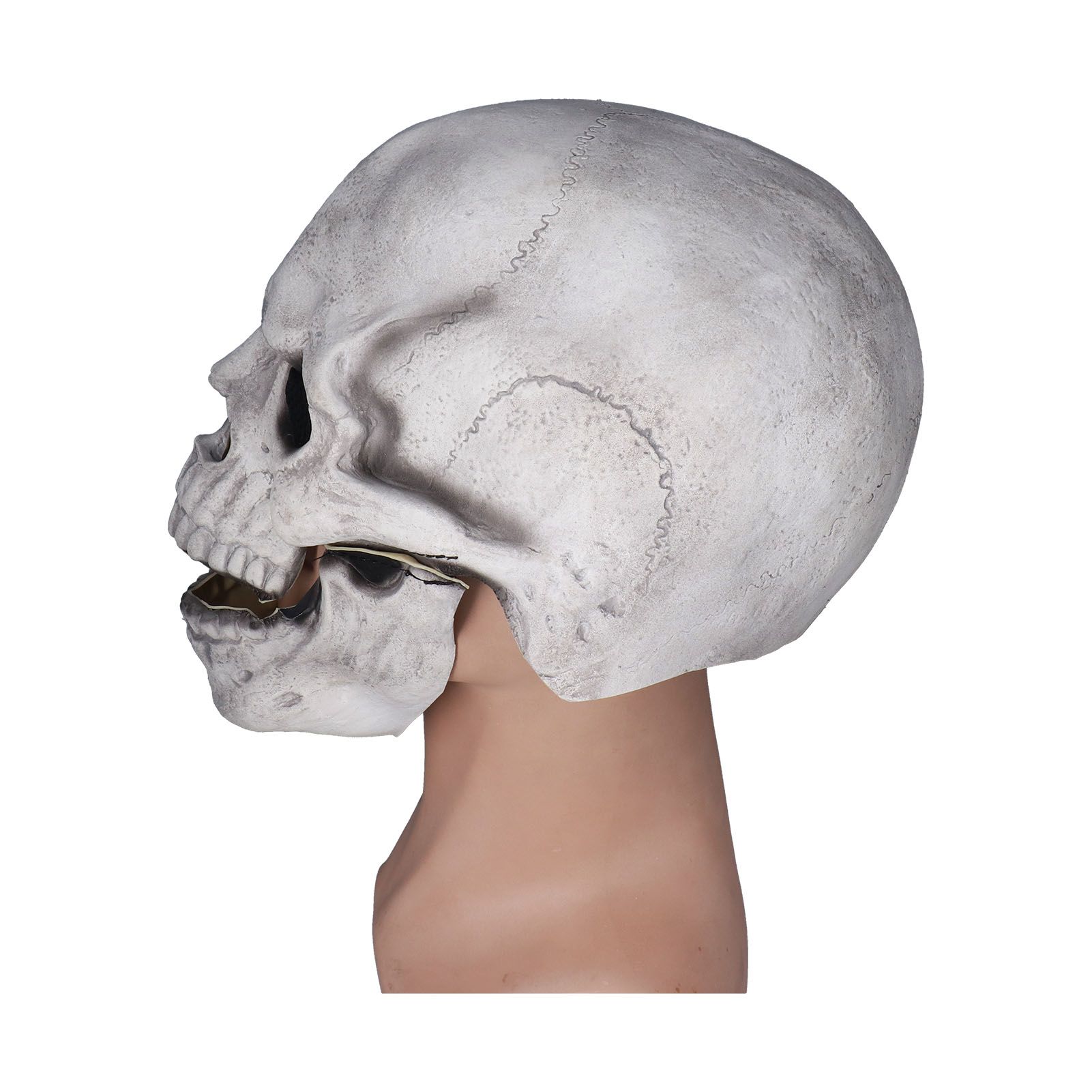 Scary Skull Mask with Movable Jaw Flexible Latex Halloween Costume Party Props view 7