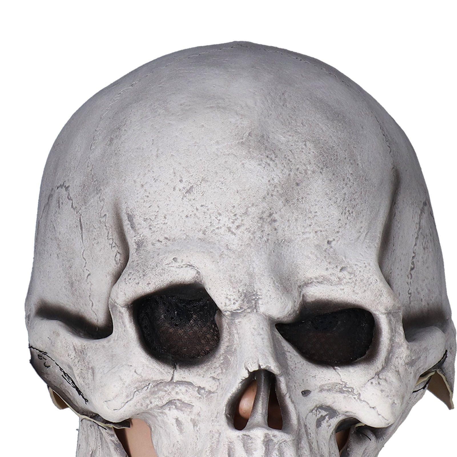 Scary Skull Mask with Movable Jaw Flexible Latex Halloween Costume Party Props view 13