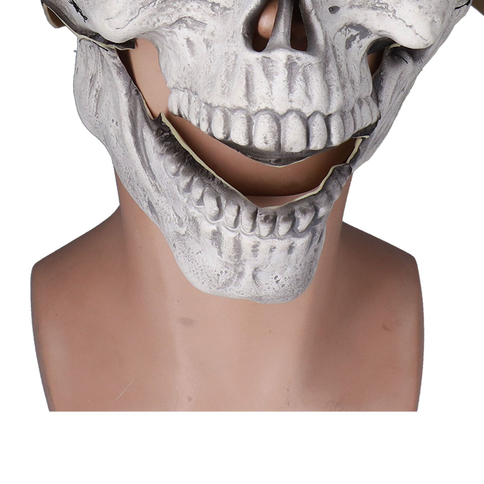 Scary Skull Mask with Movable Jaw Flexible Latex Halloween Costume Party Props view 14