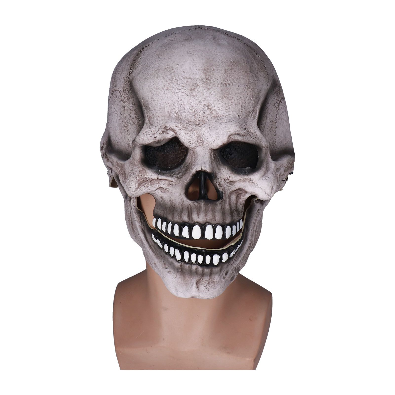 Scary Skull Mask with Movable Jaw Flexible Latex Halloween Costume Party Props