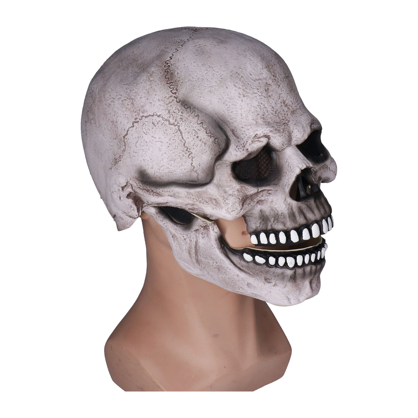 Scary Skull Mask with Movable Jaw Flexible Latex Halloween Costume Party Props view 2