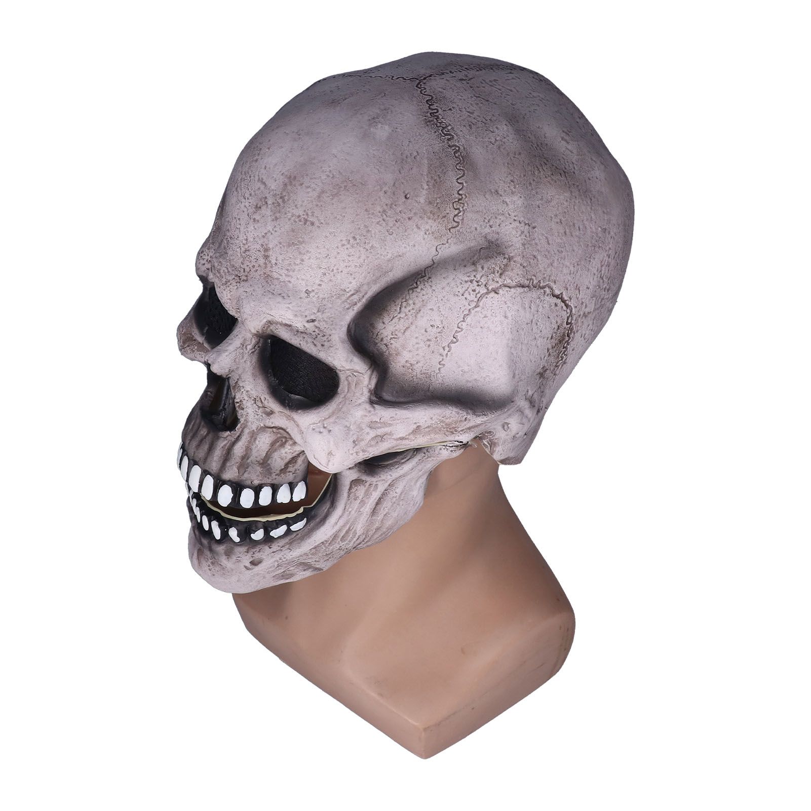 Scary Skull Mask with Movable Jaw Flexible Latex Halloween Costume Party Props view 3