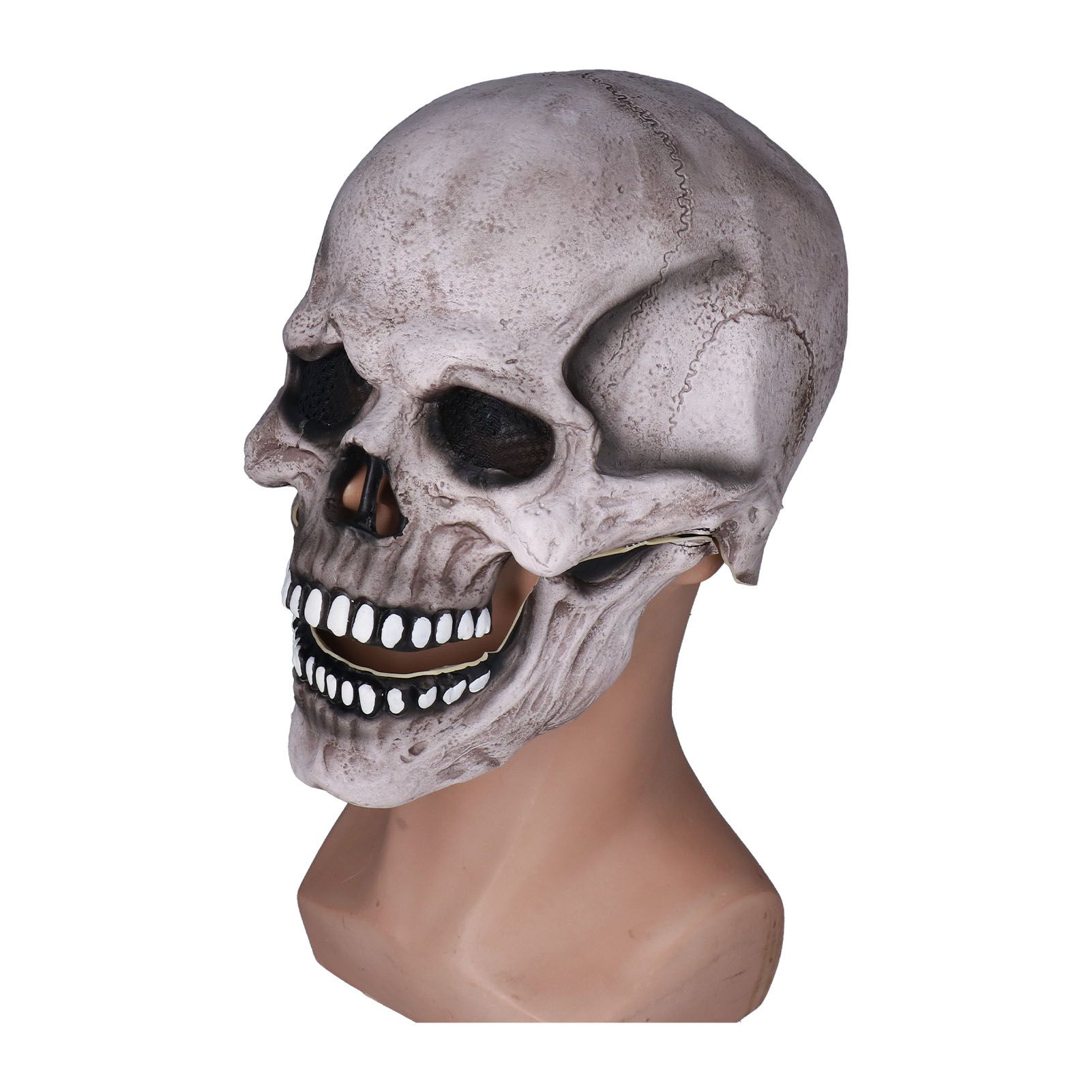 Scary Skull Mask with Movable Jaw Flexible Latex Halloween Costume Party Props view 5