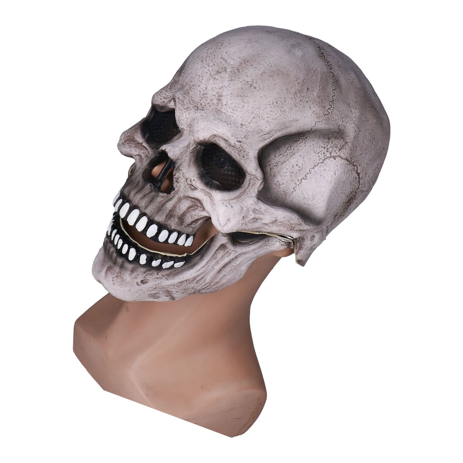 Scary Skull Mask with Movable Jaw Flexible Latex Halloween Costume Party Props view 6