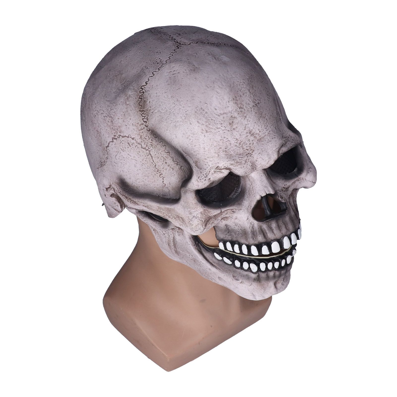 Scary Skull Mask with Movable Jaw Flexible Latex Halloween Costume Party Props view 7