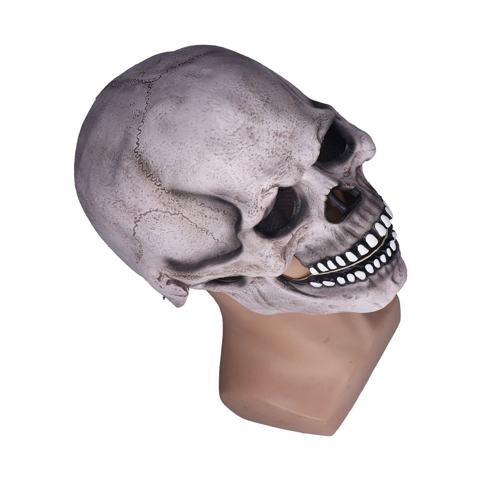 Scary Skull Mask with Movable Jaw Flexible Latex Halloween Costume Party Props view 8