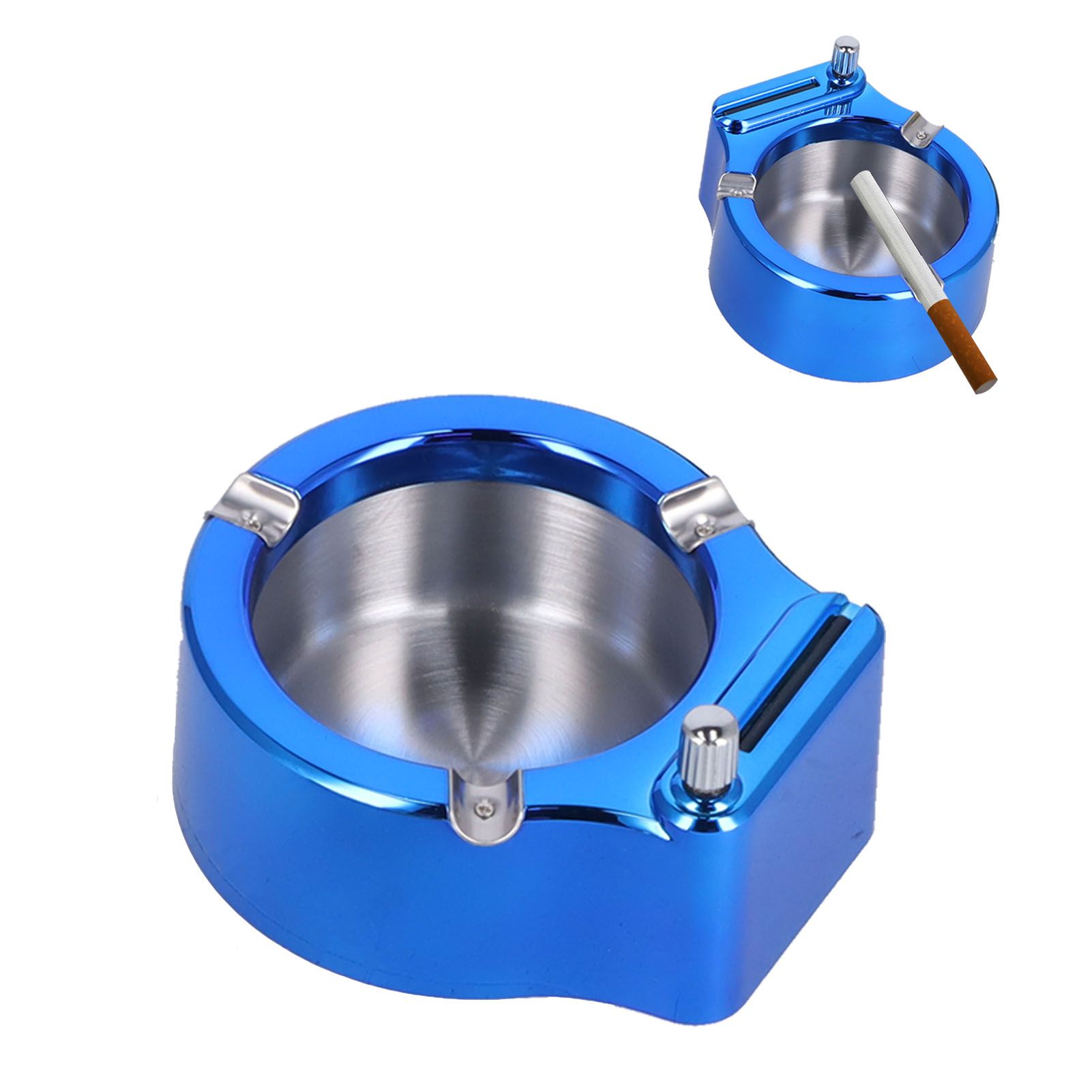 Cigarette Ashtray Stainless Steel Match Lighter Cigarette Ashtray for Home view 12