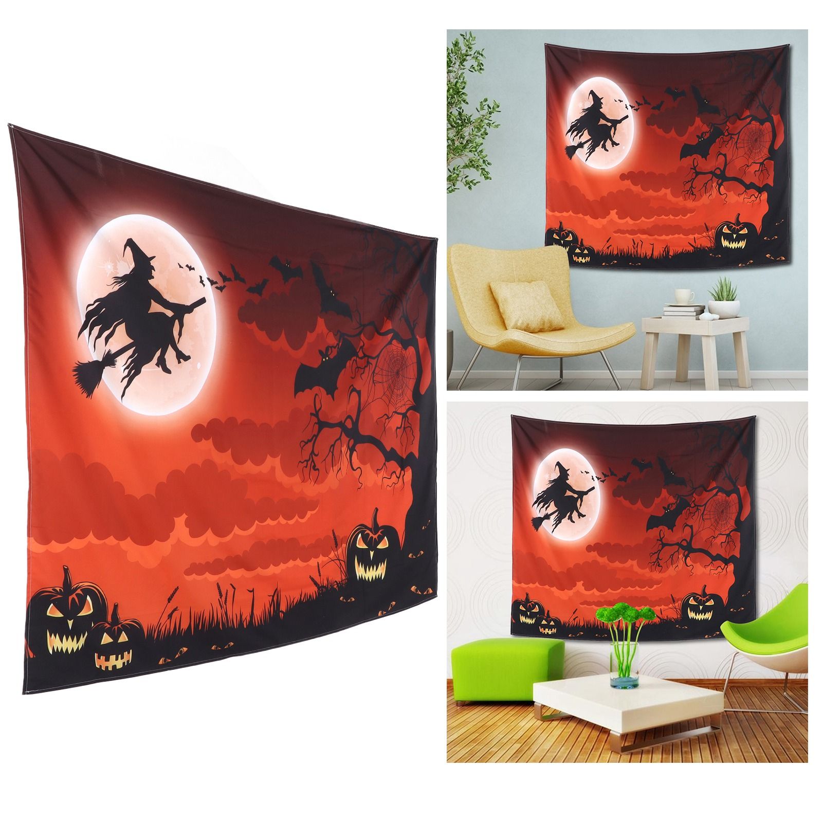 Halloween Tapestry Wall Hanging Carpet for Bedroom Living Room Dormitory view 12