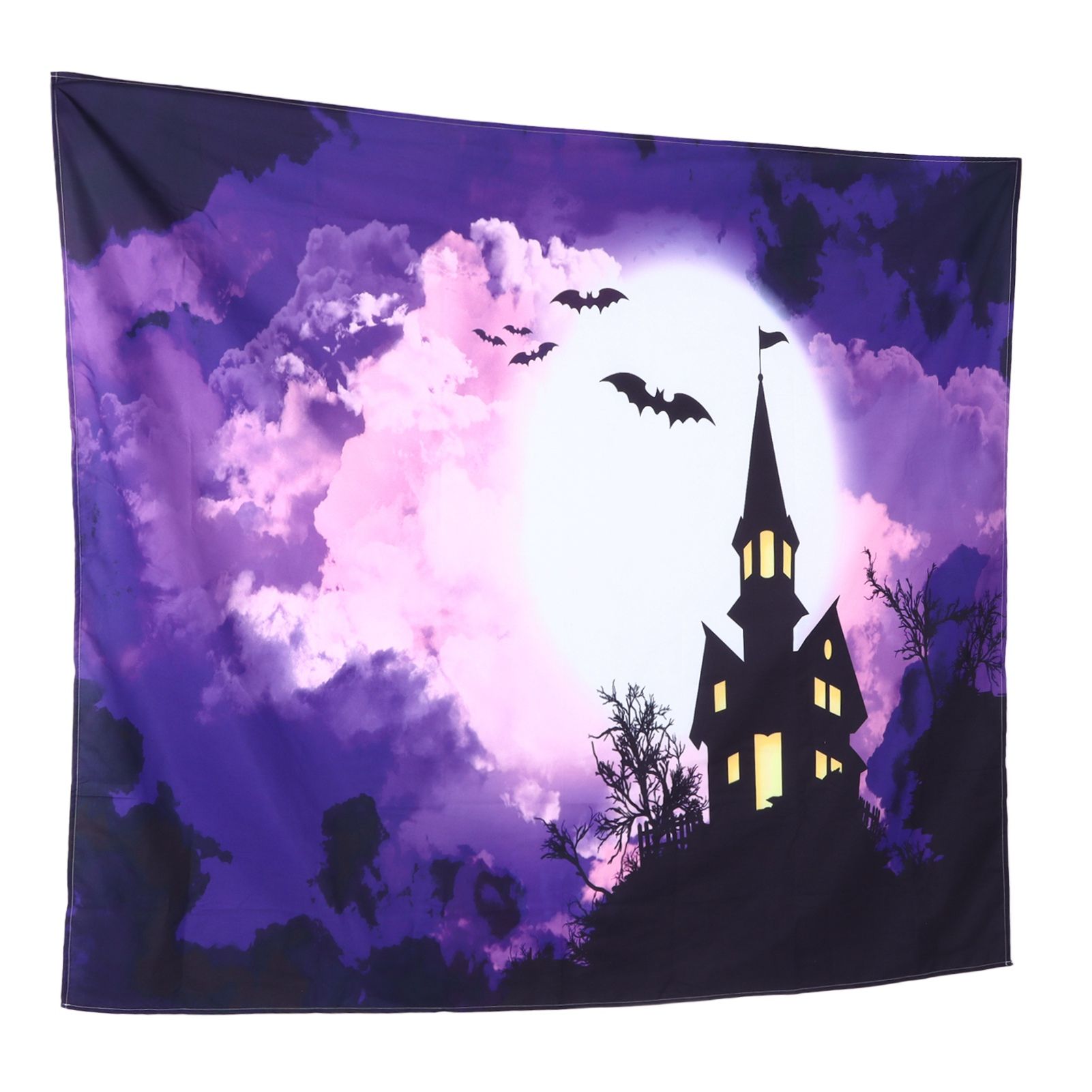 Halloween Castle Pattern Tapestry Wall Hanging Carpet Photography Background view 3