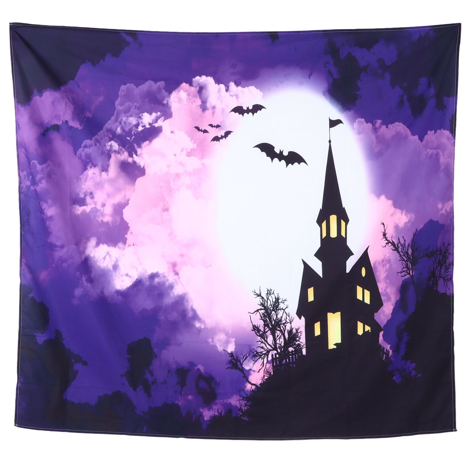 Halloween Castle Pattern Tapestry Wall Hanging Carpet Photography Background — image 1