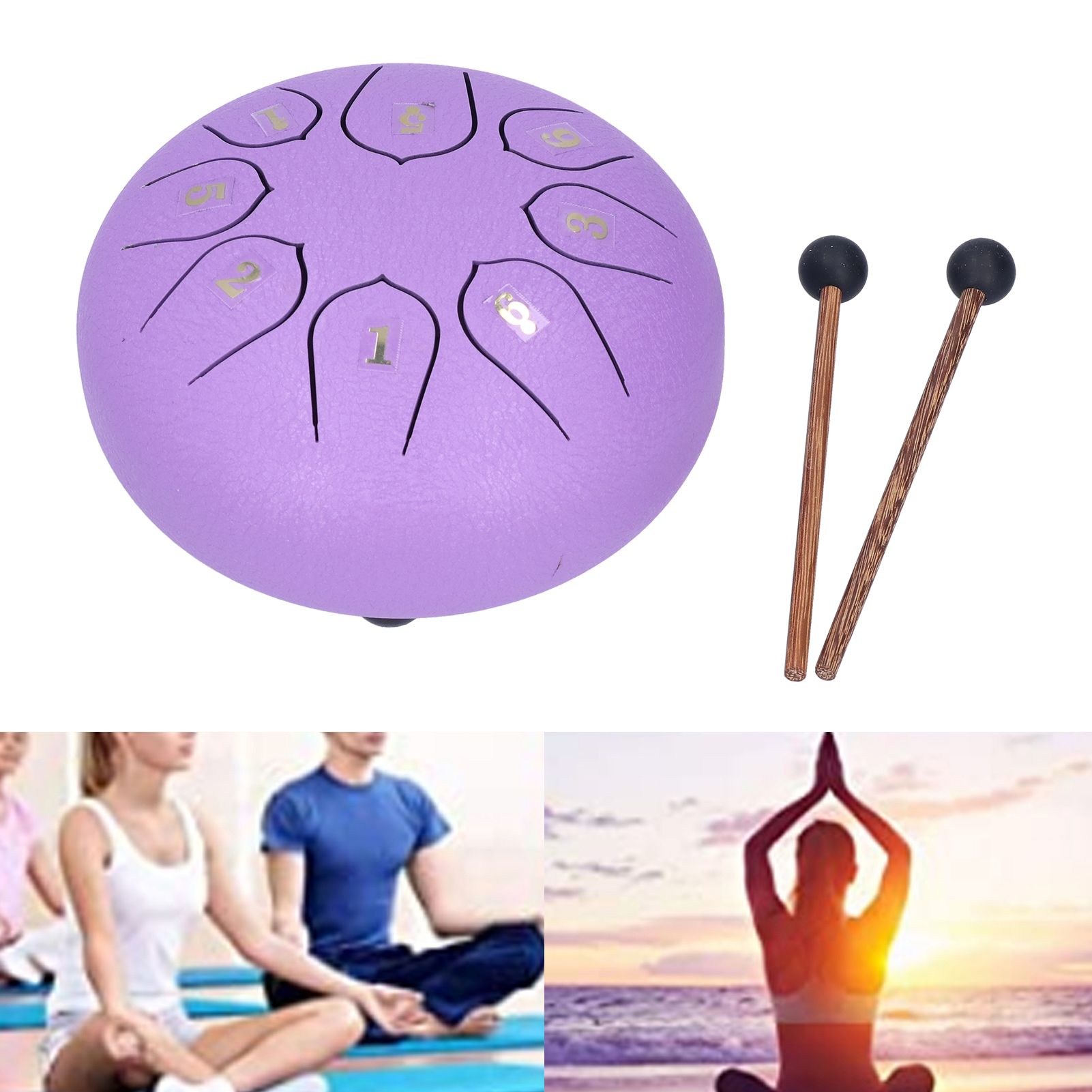 6in 8 Tones Tongue Drum with Mallets Music Book Musical Percussion Instruments view 11