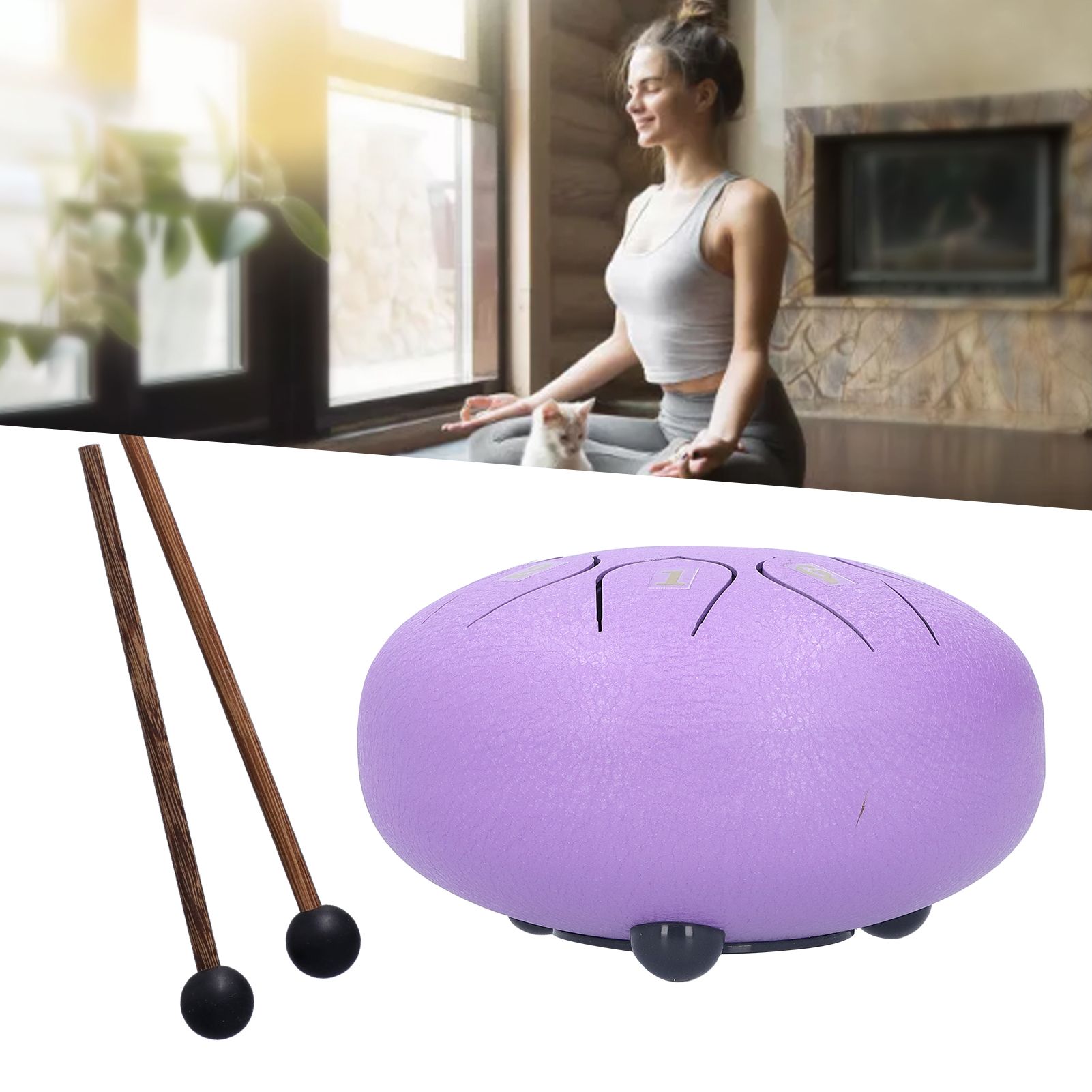6in 8 Tones Tongue Drum with Mallets Music Book Musical Percussion Instruments view 12