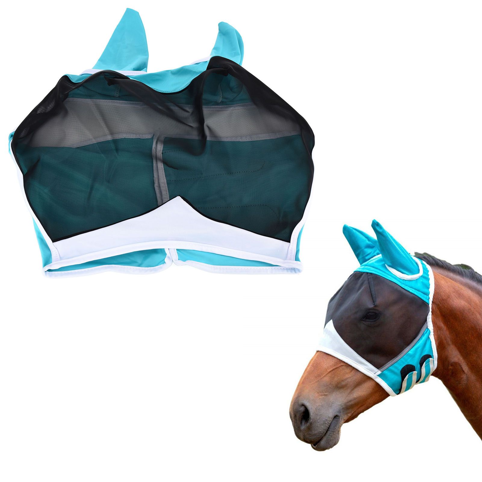 Breathable Horse Mask Universal Adjustable Elastic Mosquito Fly Repelling Veil view 11