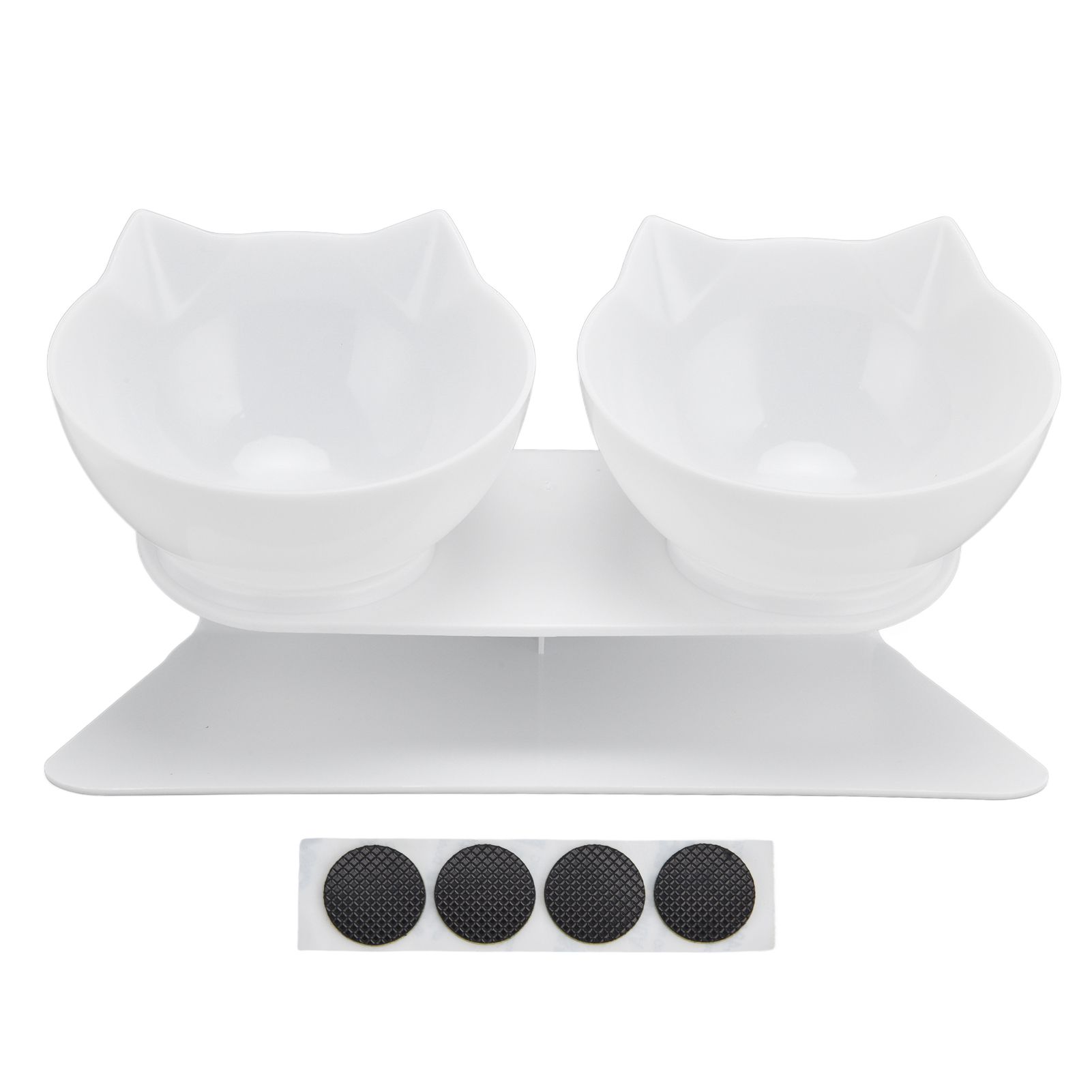 15° Inclined Cat Double Bowl Neck Guard Pet Feeding Bowl for Home Pet Shop