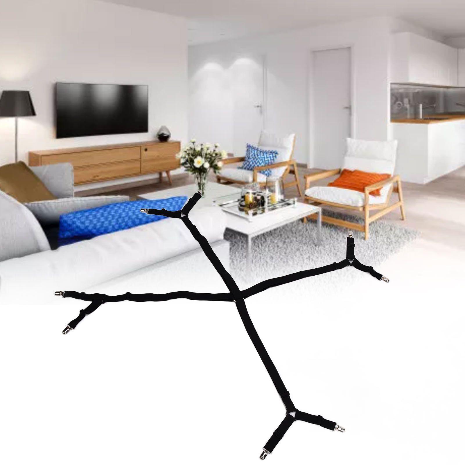Bed Sheet Fastener Curtain Sofa Cushion Clip Adjustable Bedsheet Strap Elastic view 12