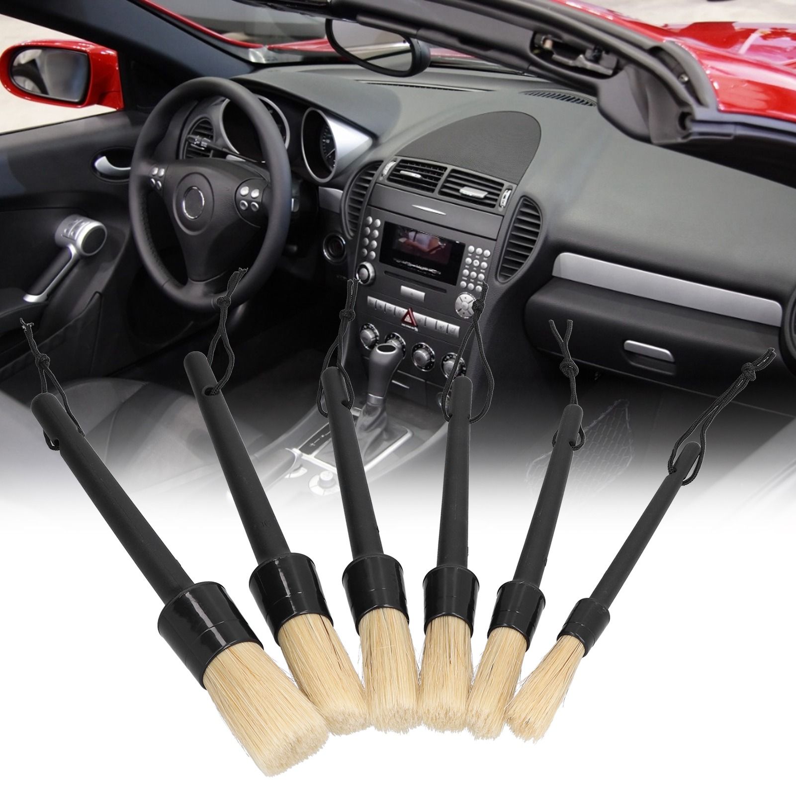 6Pcs/Set Car Detailing Brushes Soft Air Outlet Cleaning Brush for Car Wheels view 12