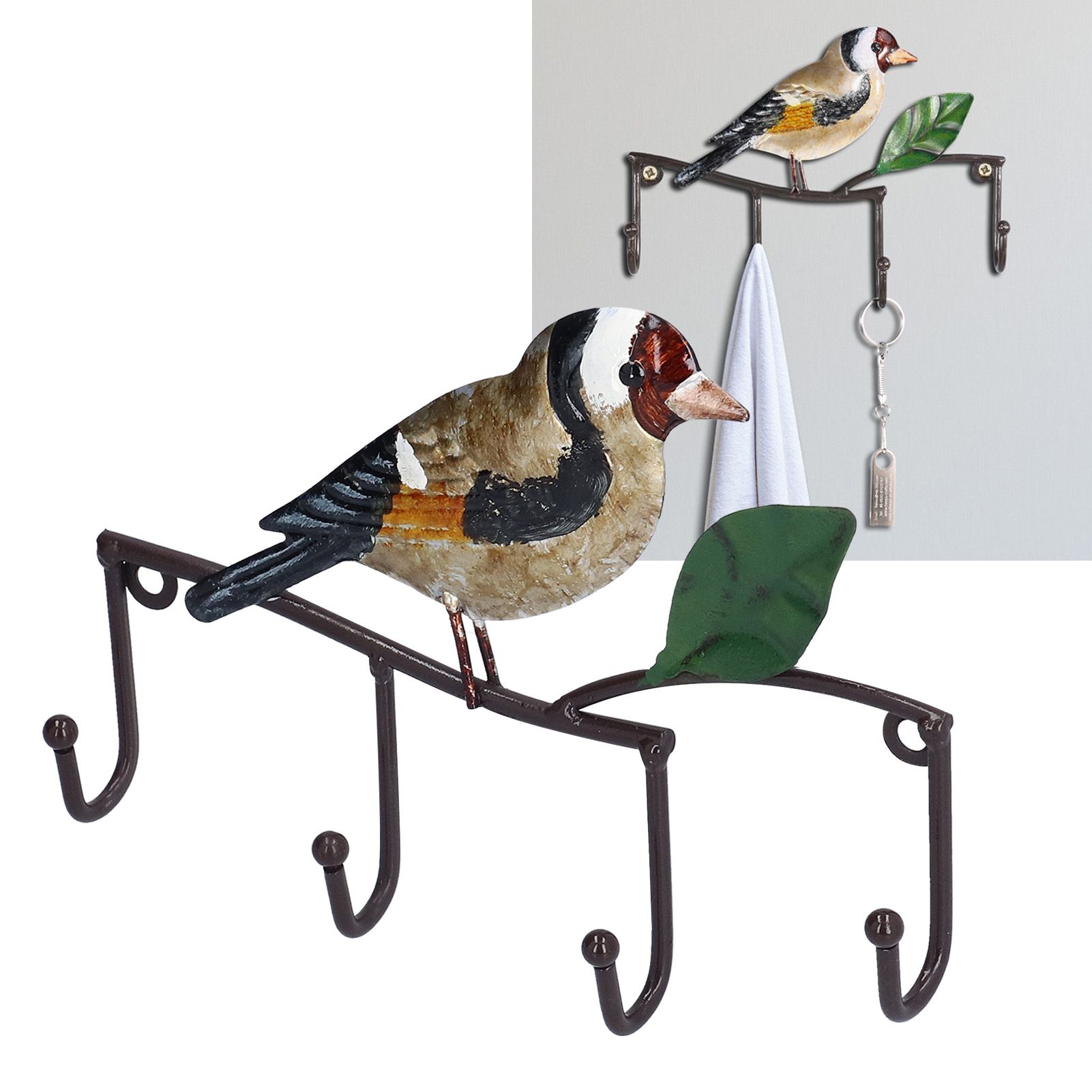 Key Hook Iron Bird Wall Hook Key Hanger Door Coat Rack Clothes Holder for view 11