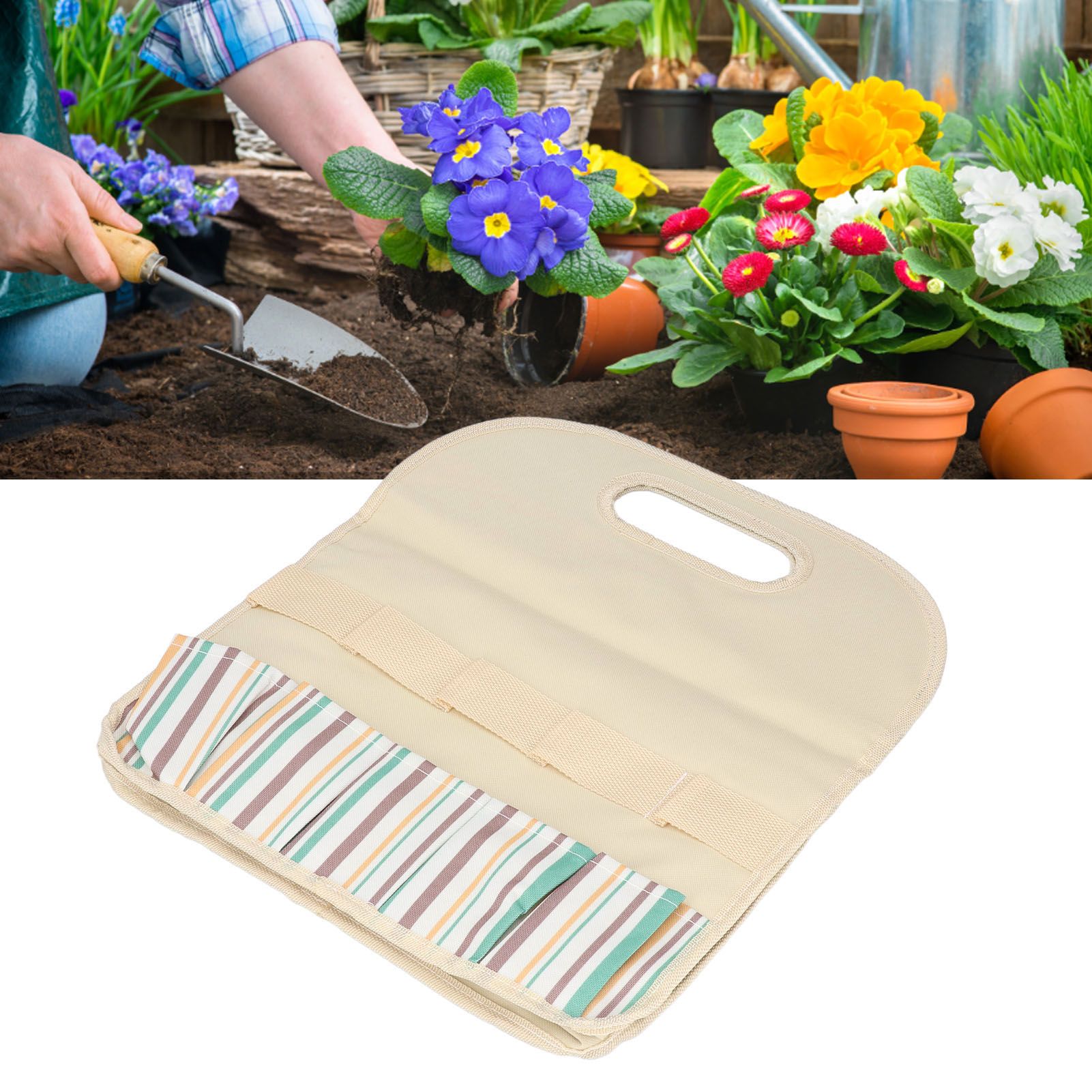 Garden Tool Bag Garden Tote Storage Bag with Multi Pockets Home Organizer for view 12