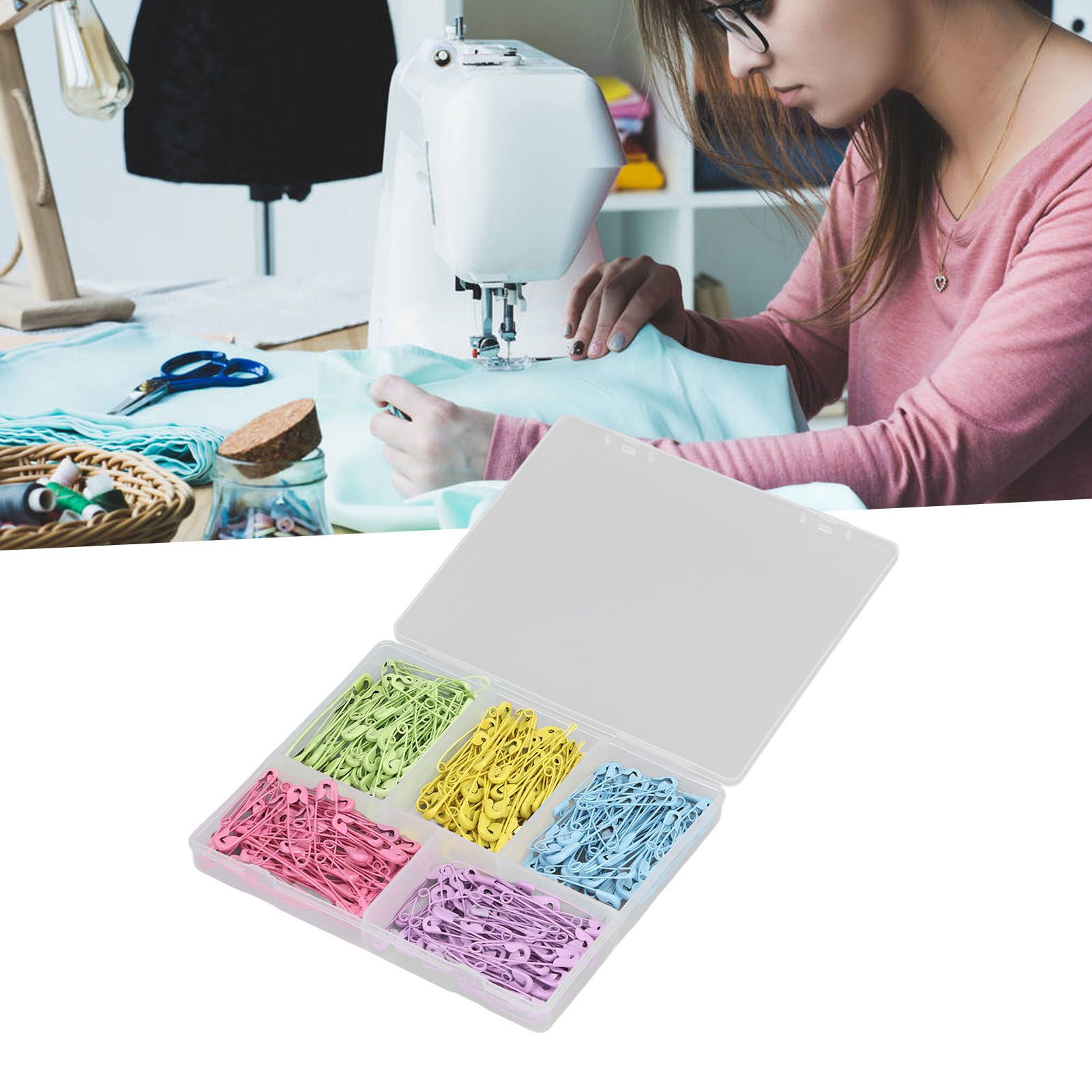 Mixed Colors Safety Pins Stainless Steel Safety Pins DIY Craft Diaper Pins for view 12